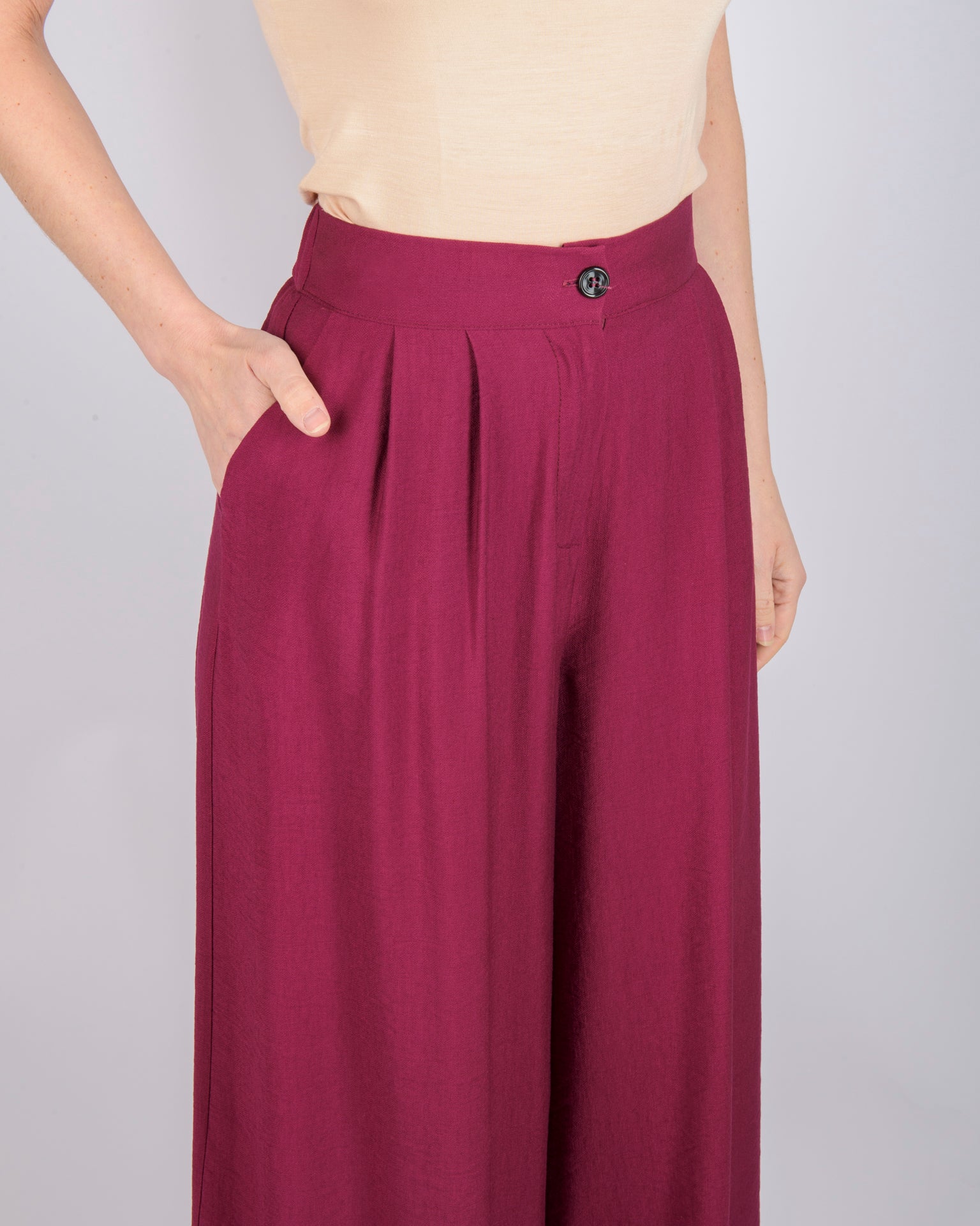 Pantalone fluido in viscosa palazzo DS1030