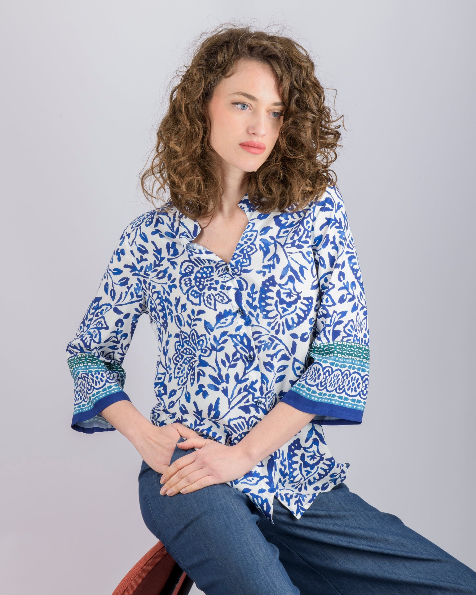 Camicia coreana viscosa fantasia 433573