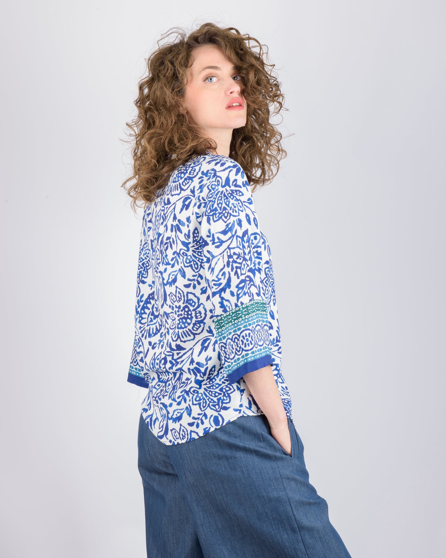 Camicia coreana viscosa fantasia 433573