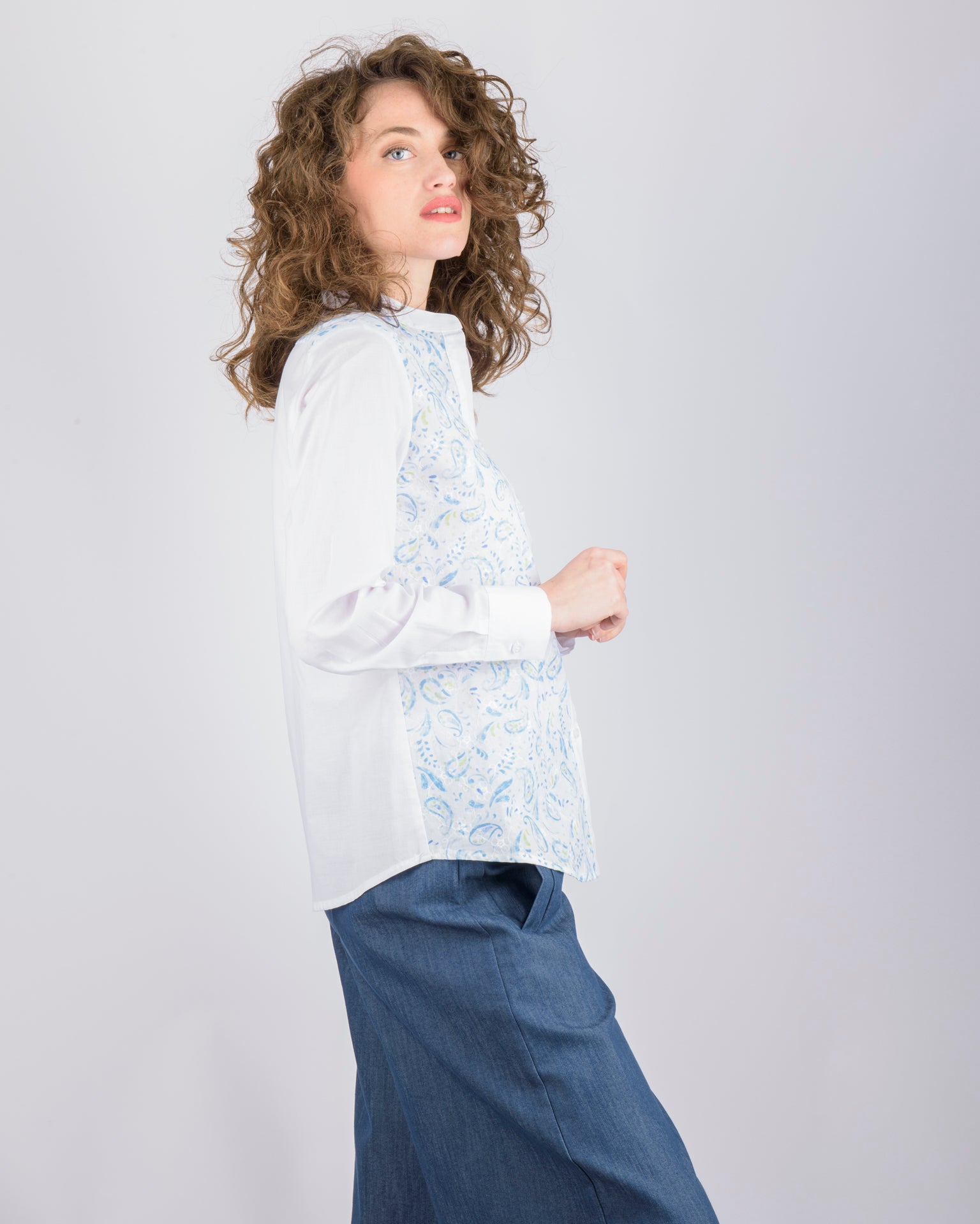 Camicia coreana cotone fantasia 435565