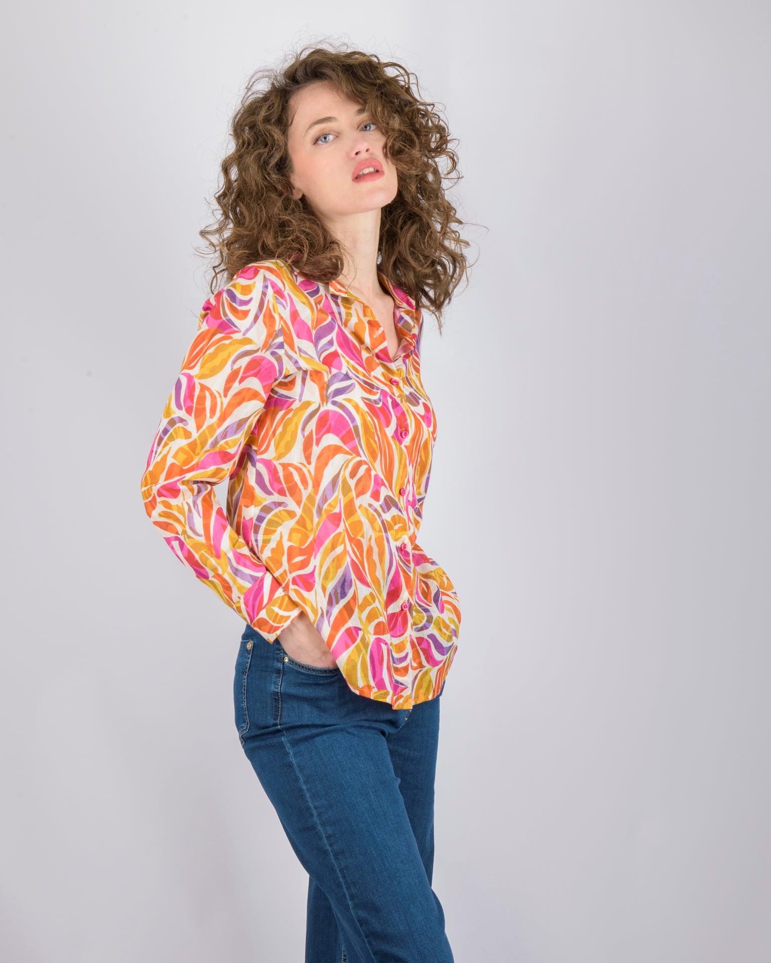 Camicia in mussola di cotone fantasia 436551