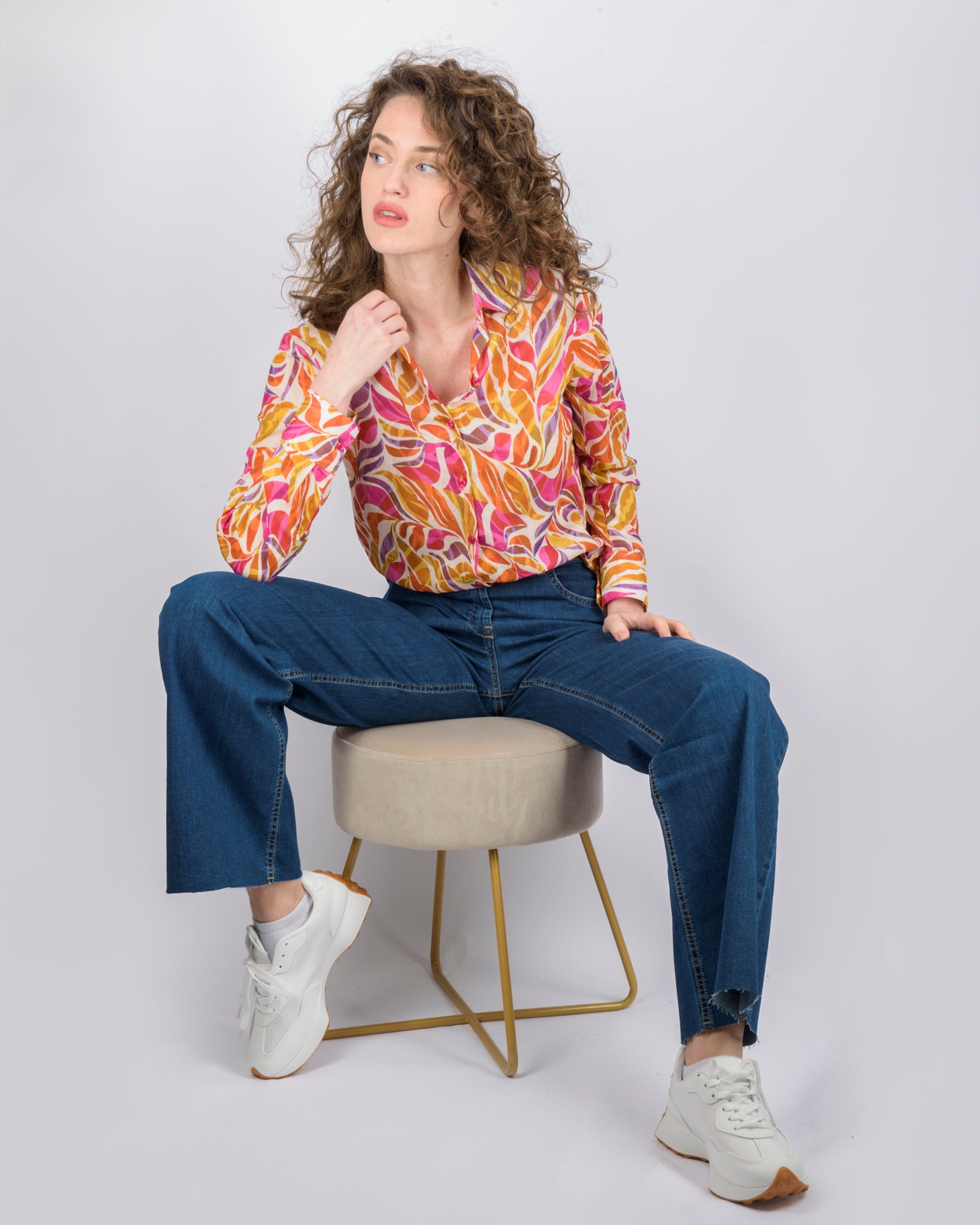 Camicia in mussola di cotone fantasia 436551