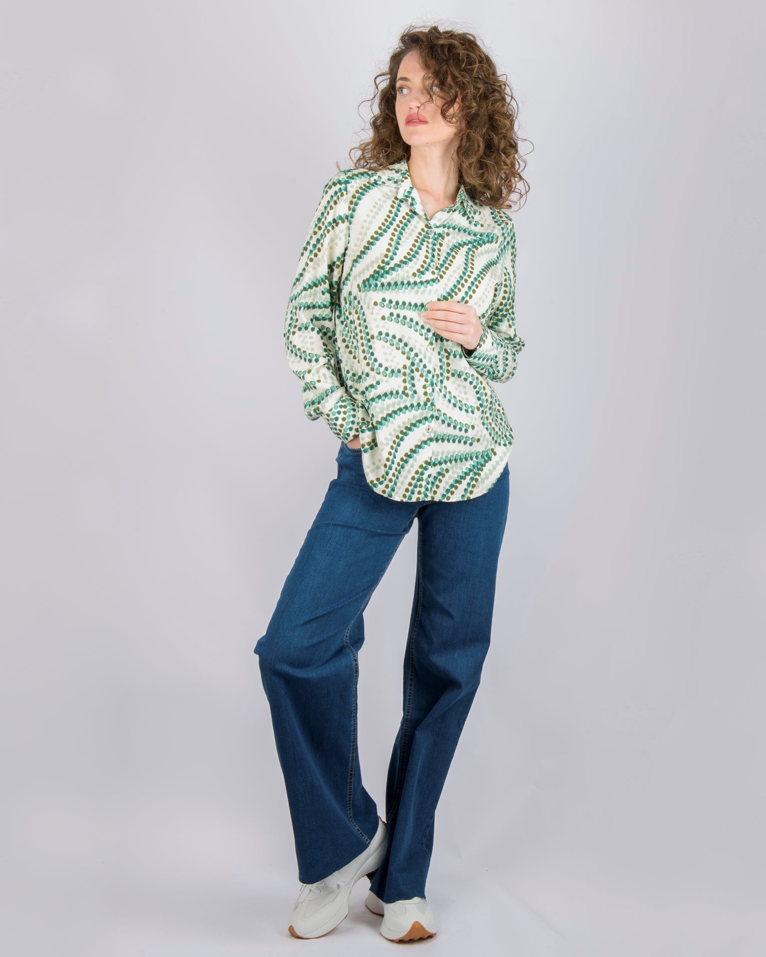 Camicia in viscosa fantasia micro 436570