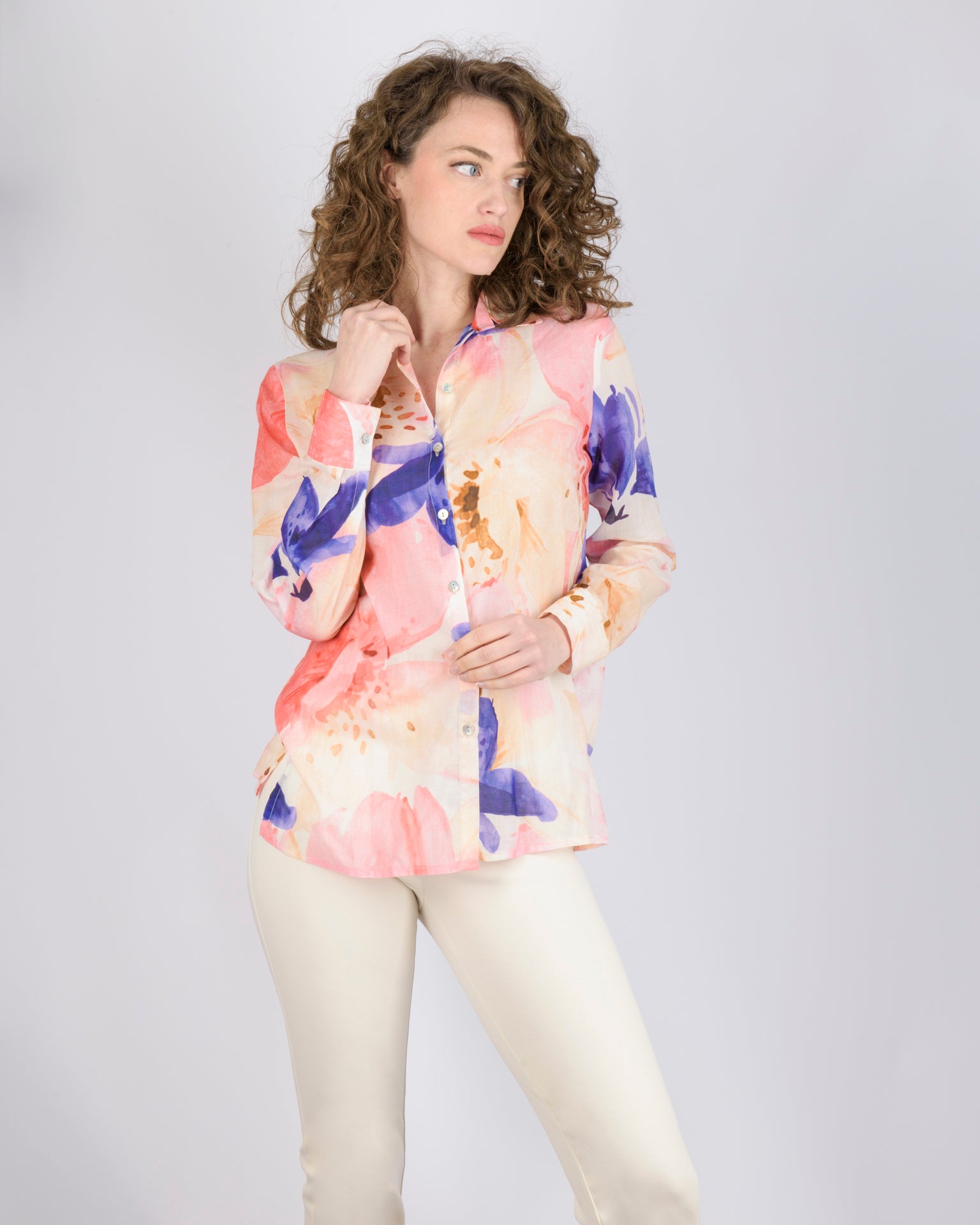Camicia in mussola di cotone fantasia 437578