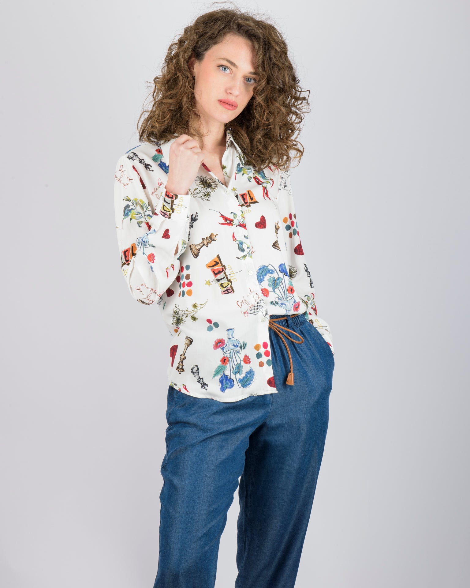 Camicia in viscosa fantasia 25-105