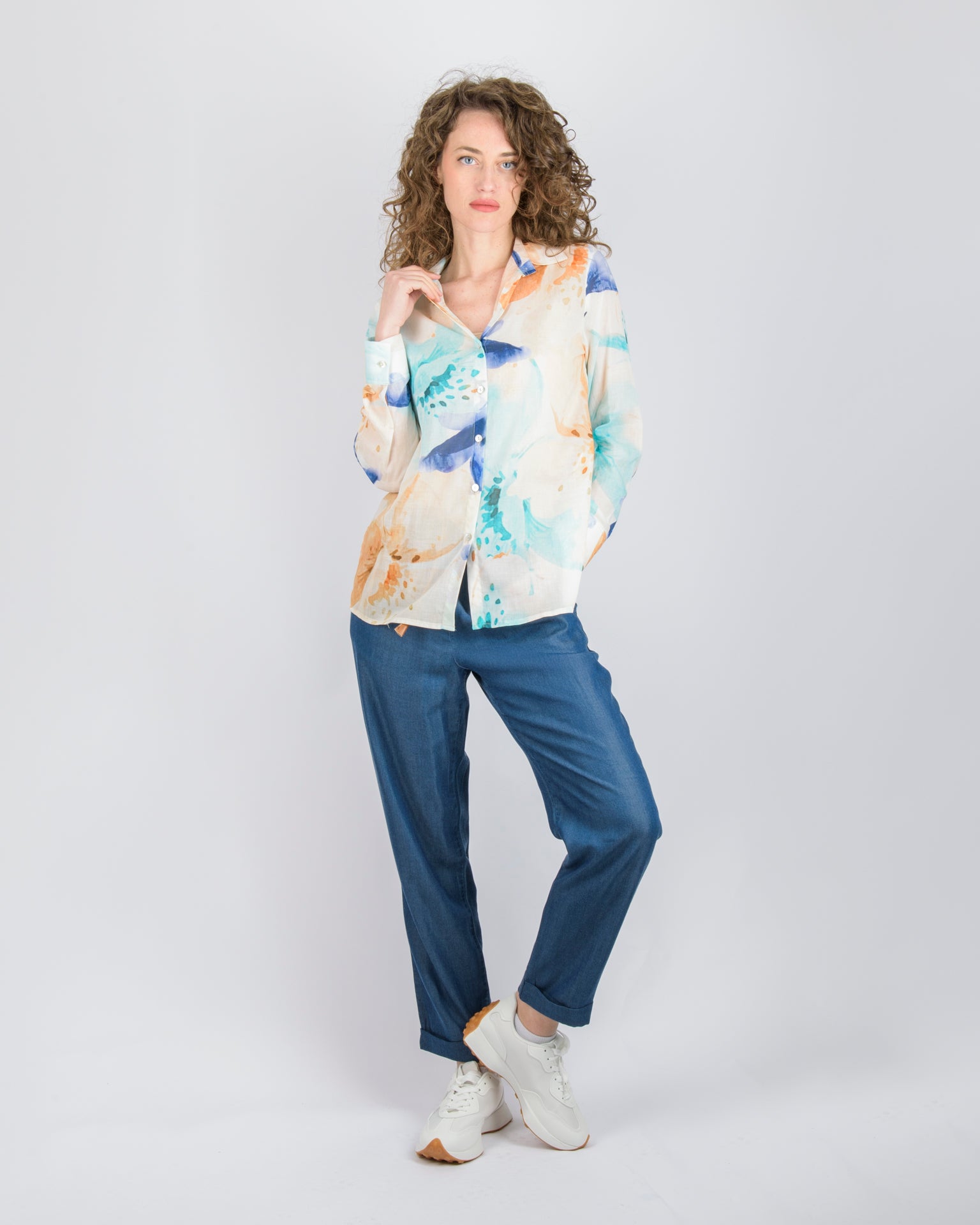 Camicia in mussola di cotone fantasia 437578