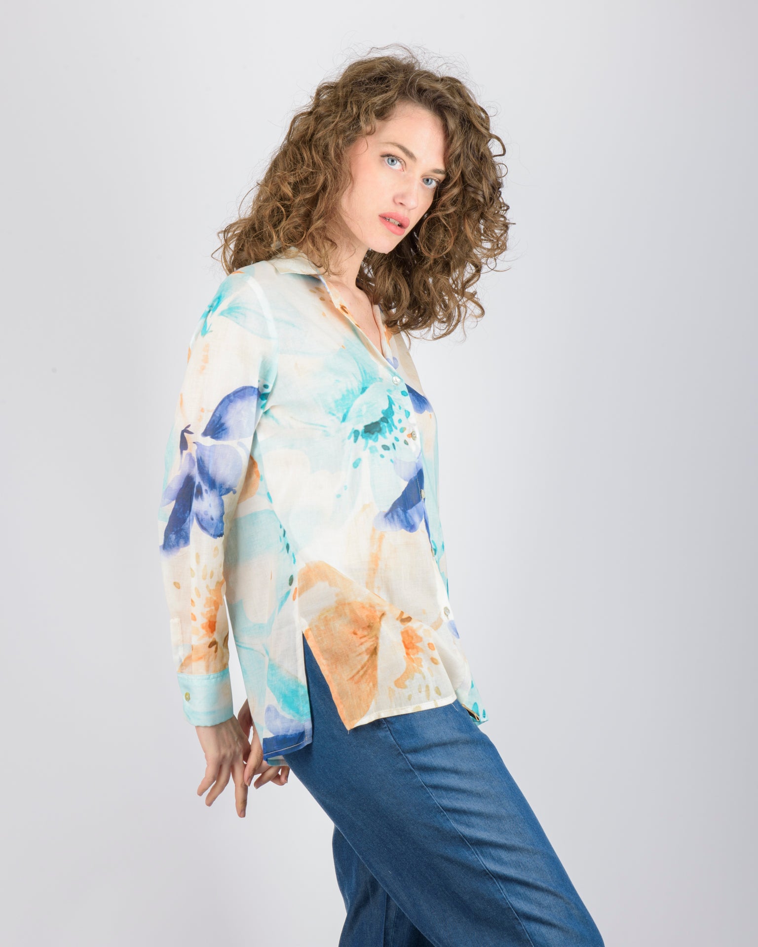 Camicia in mussola di cotone fantasia 437578