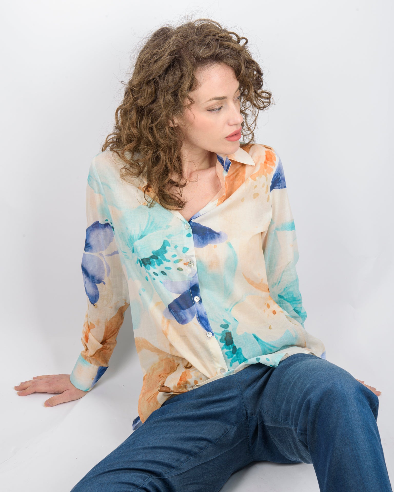 Camicia in mussola di cotone fantasia 437578