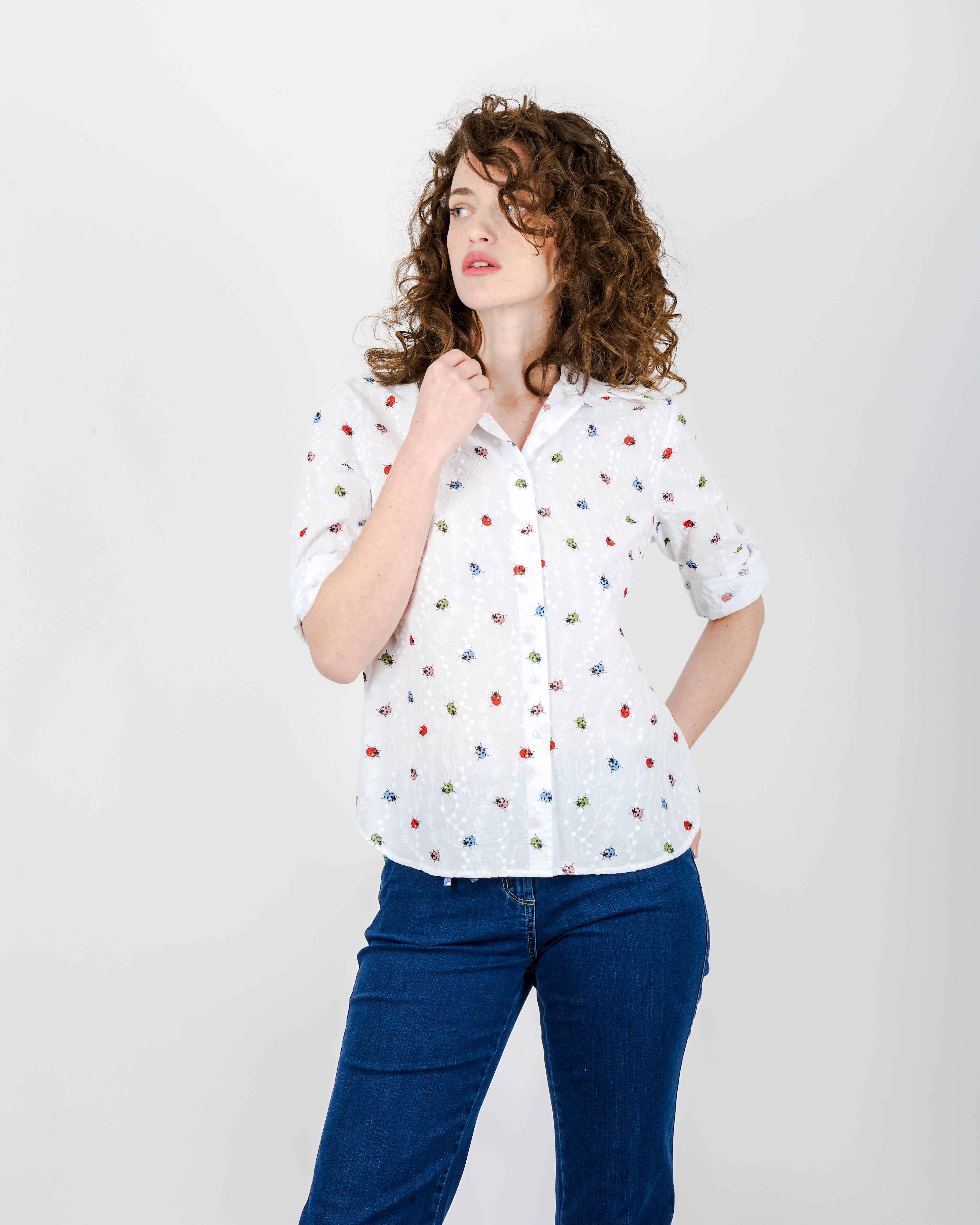 Camicia in cotone fantasia COCCINELLA