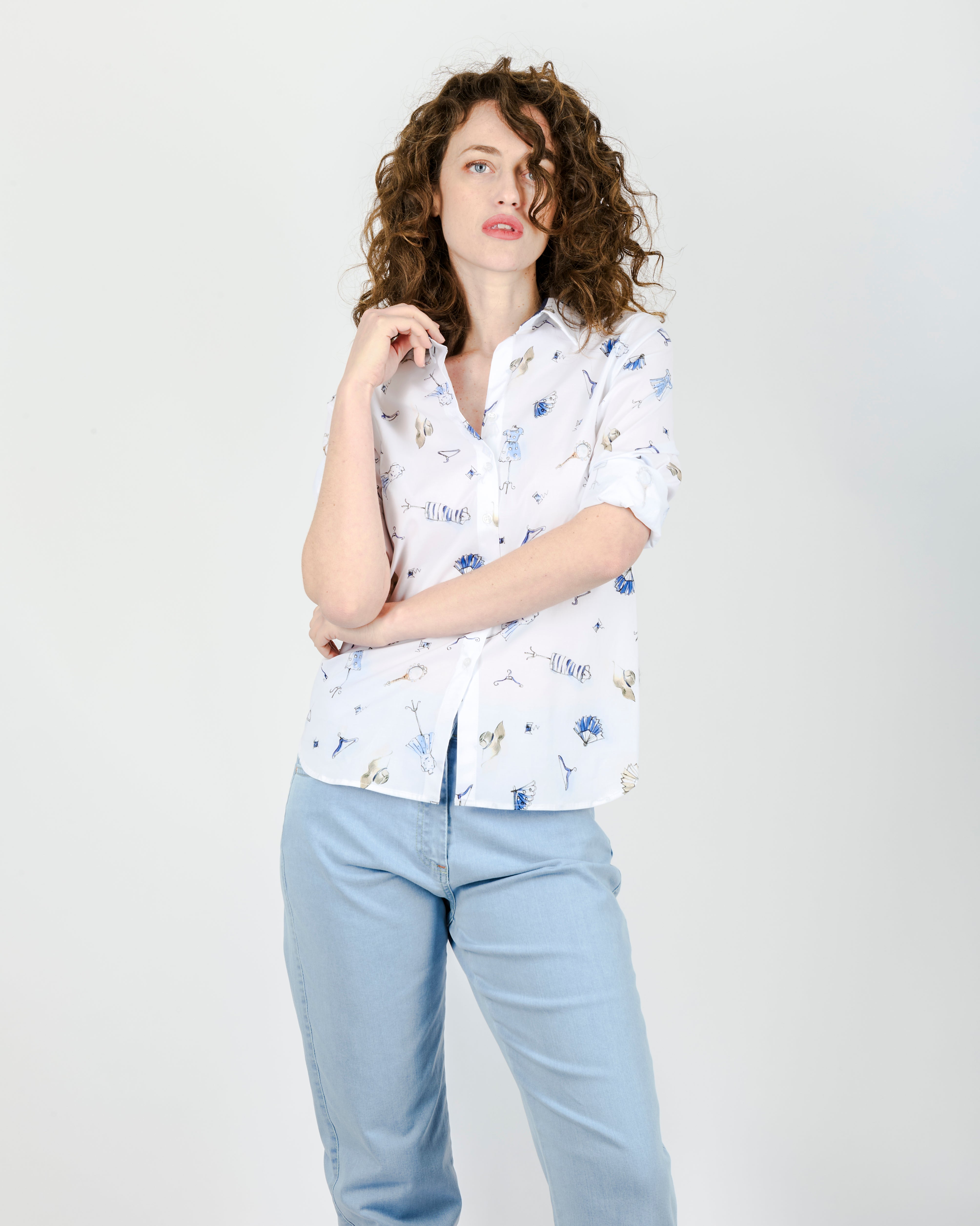 Camicia in cotone fantasia bambole 25-60