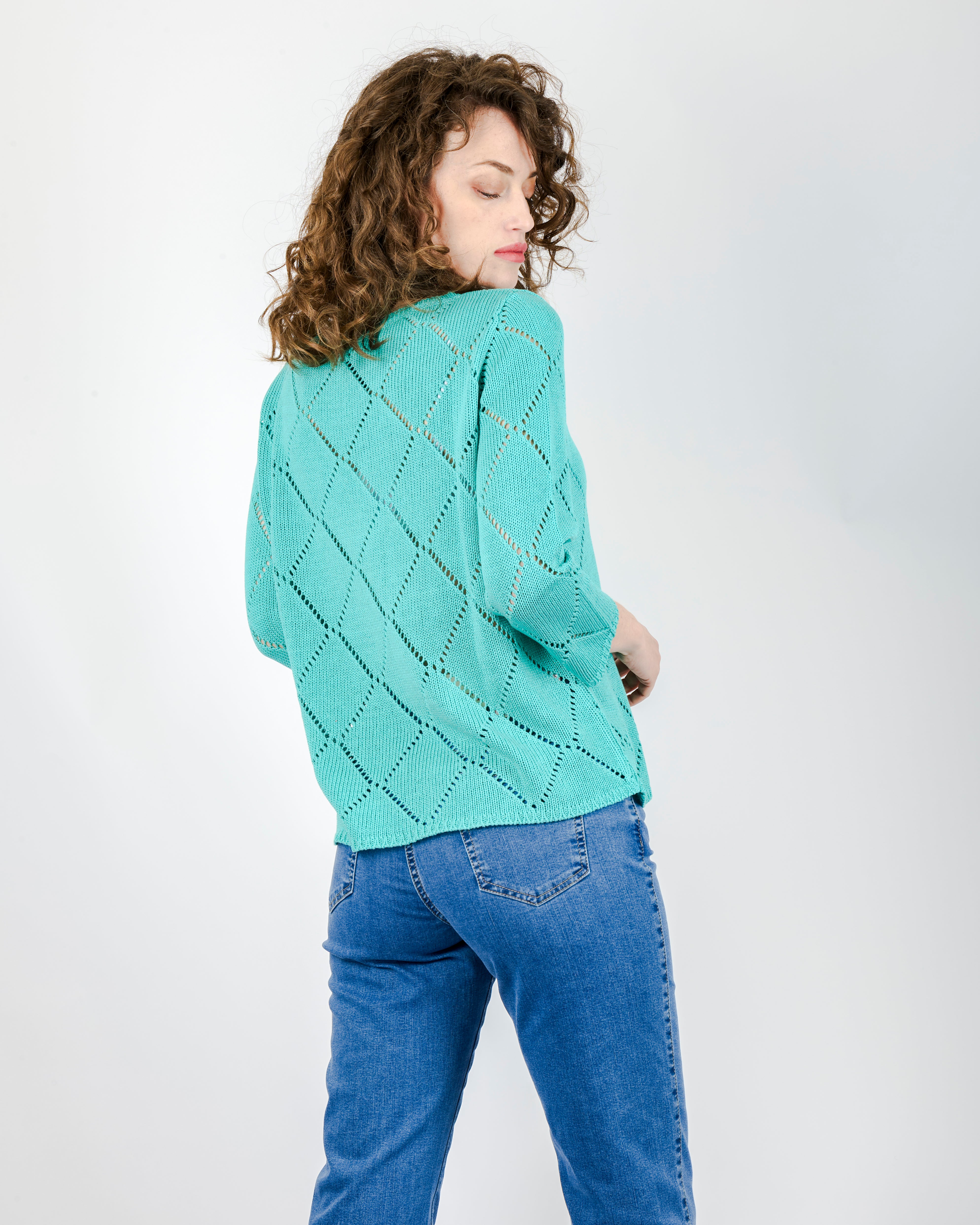 Girocollo cotone rombi traforati 1743