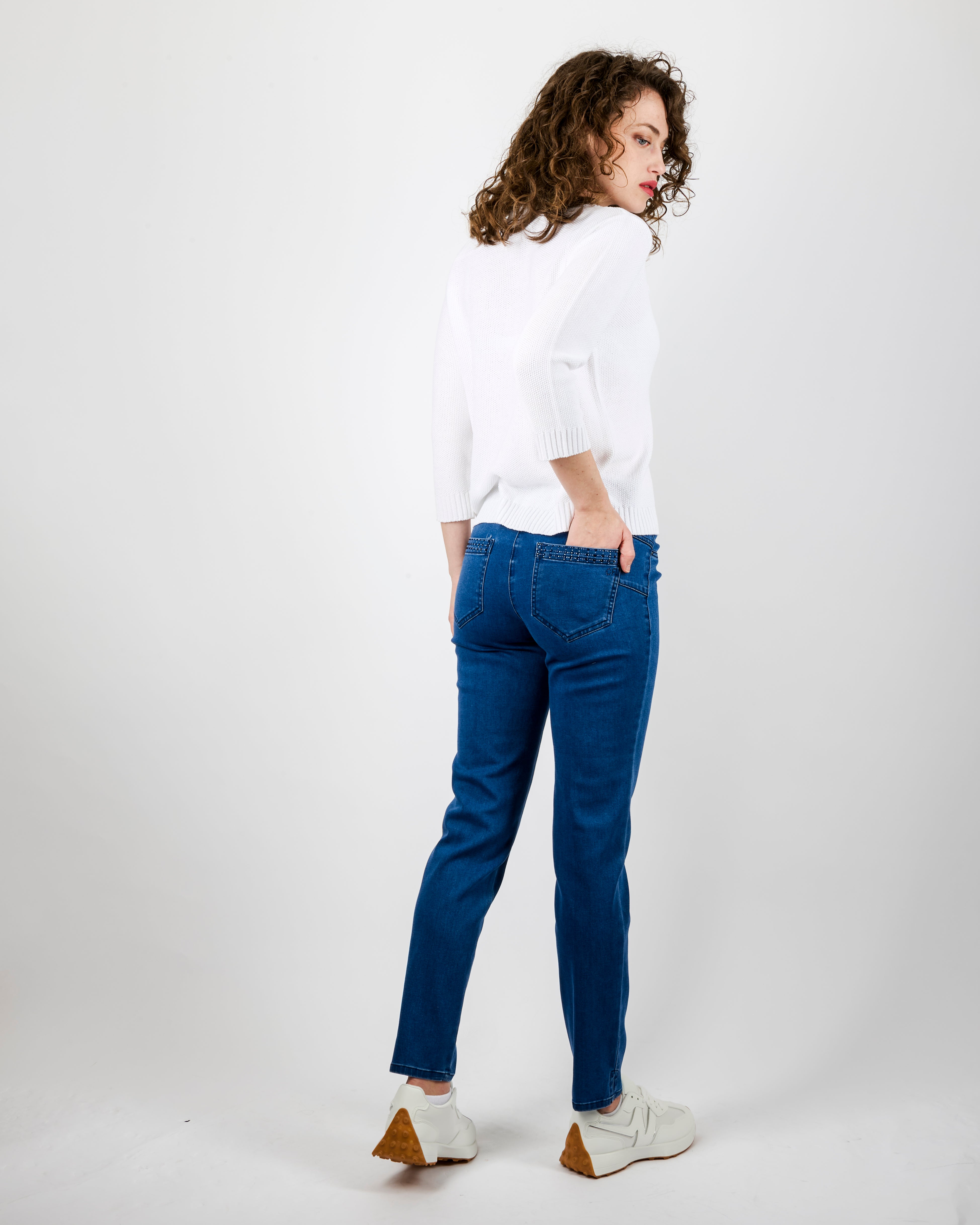 Jeans elastico in vita 13806