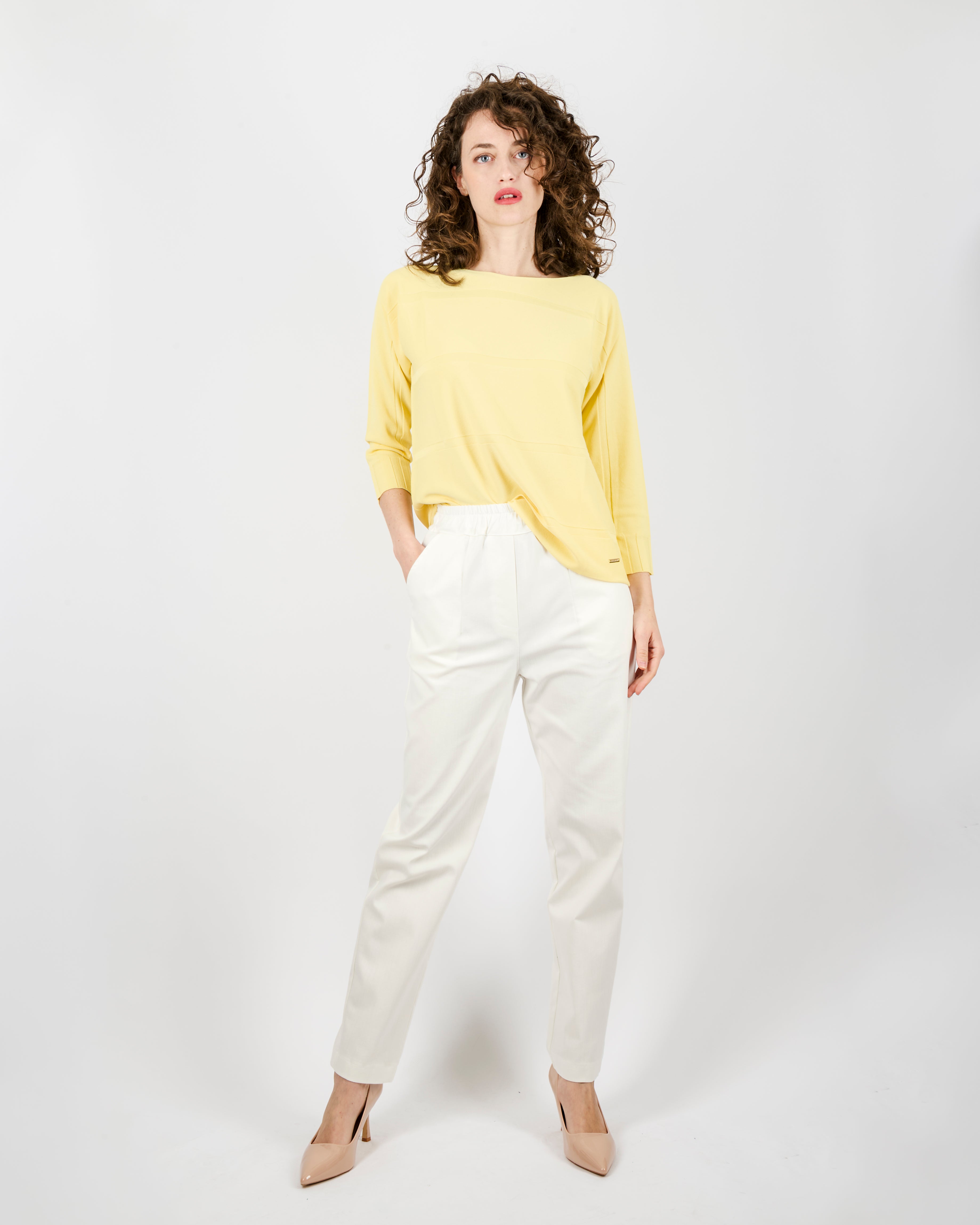 Maglia scatoletta motivo finta riga 92030