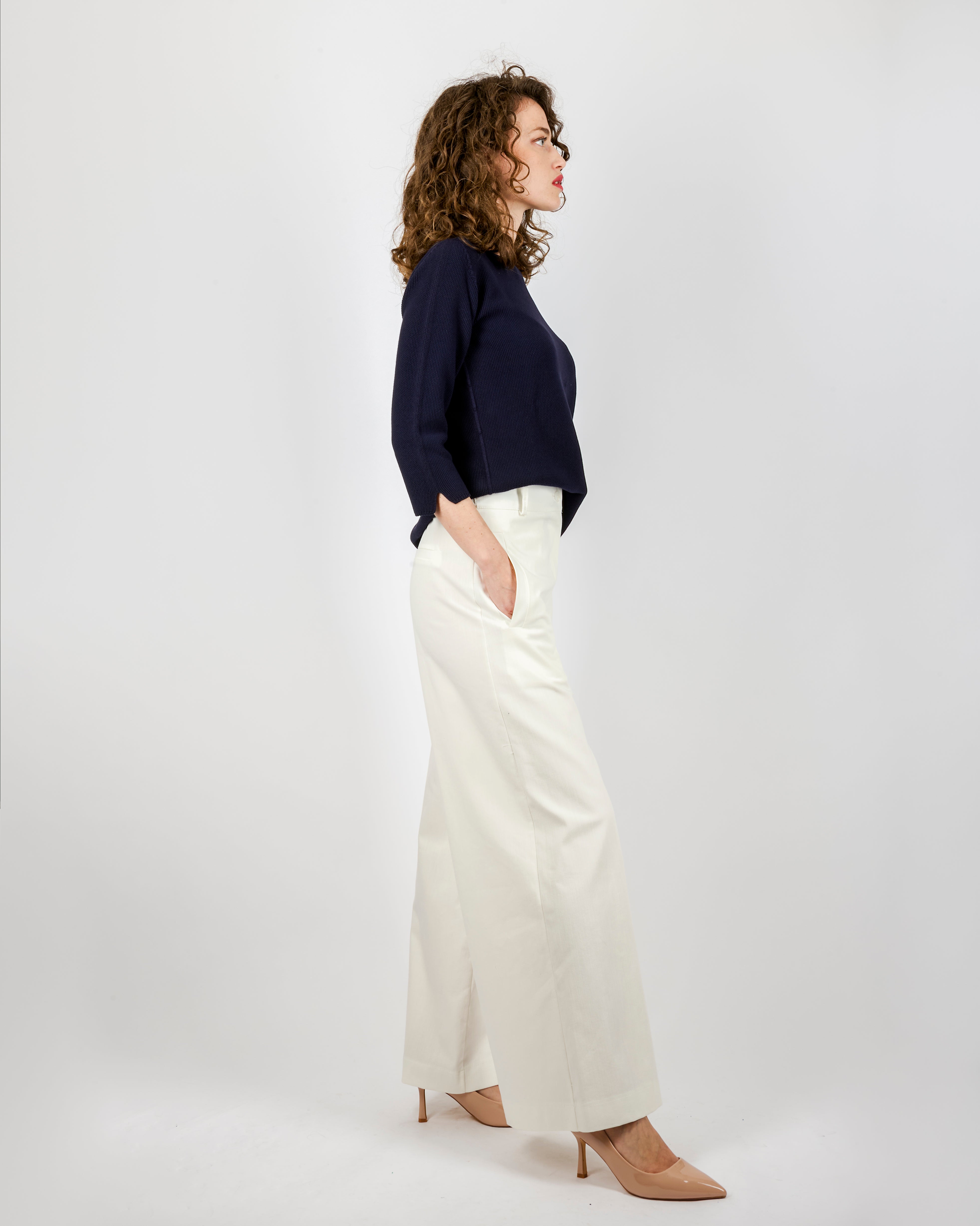 Pantalone tela jeans palazzo G193/23