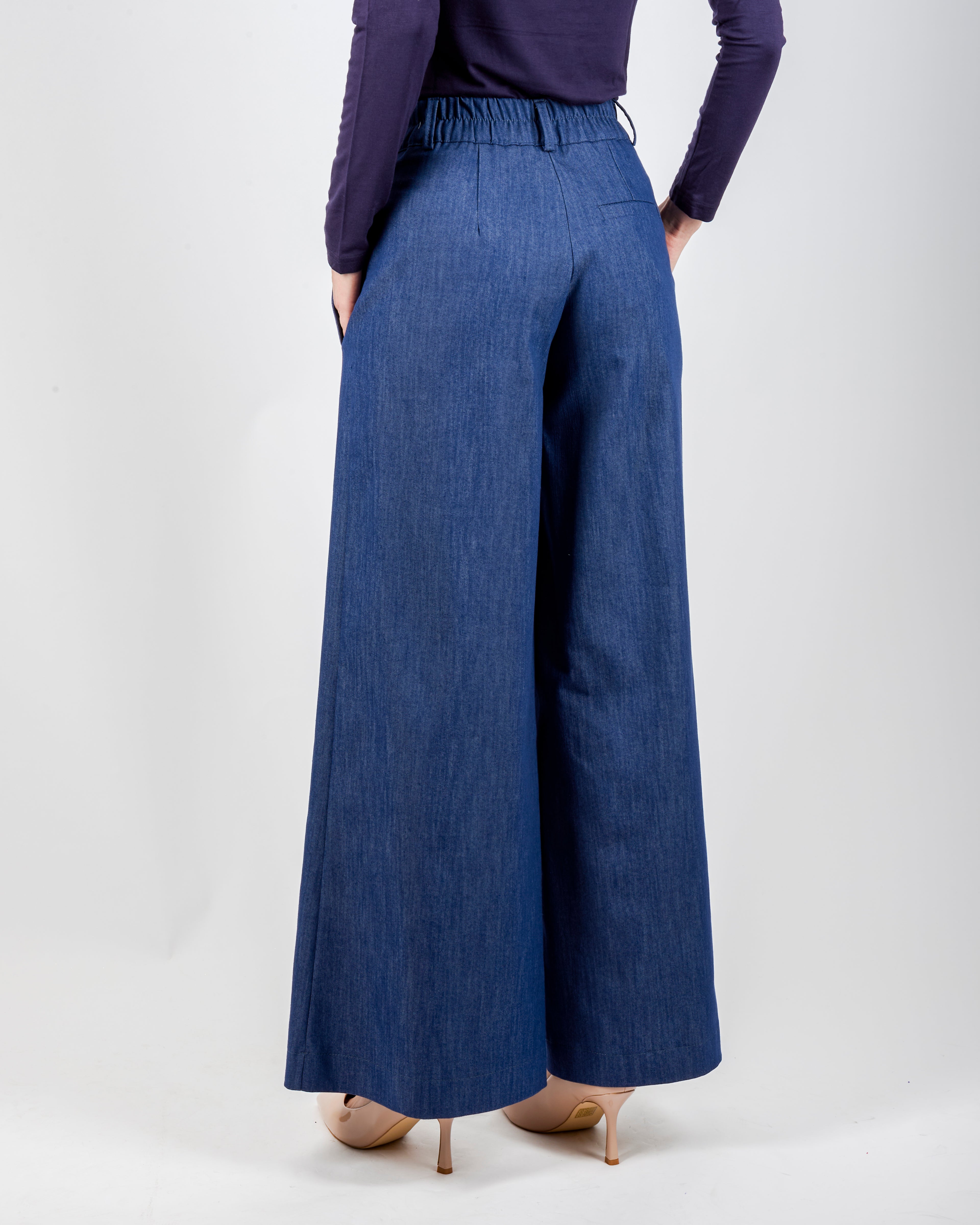 Pantalone tela jeans palazzo G193/23
