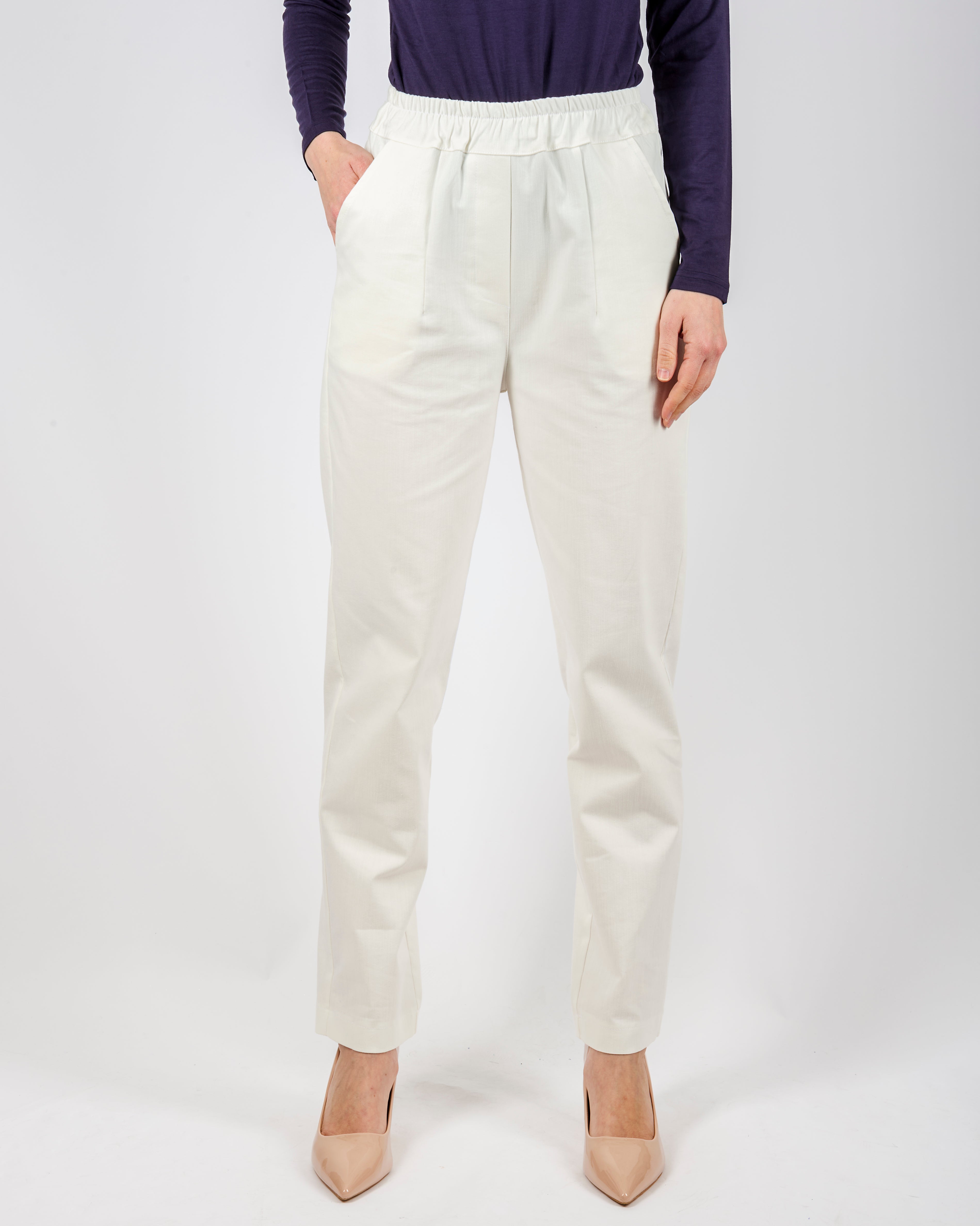Pantalone tela jeans elastico dietro G154/23