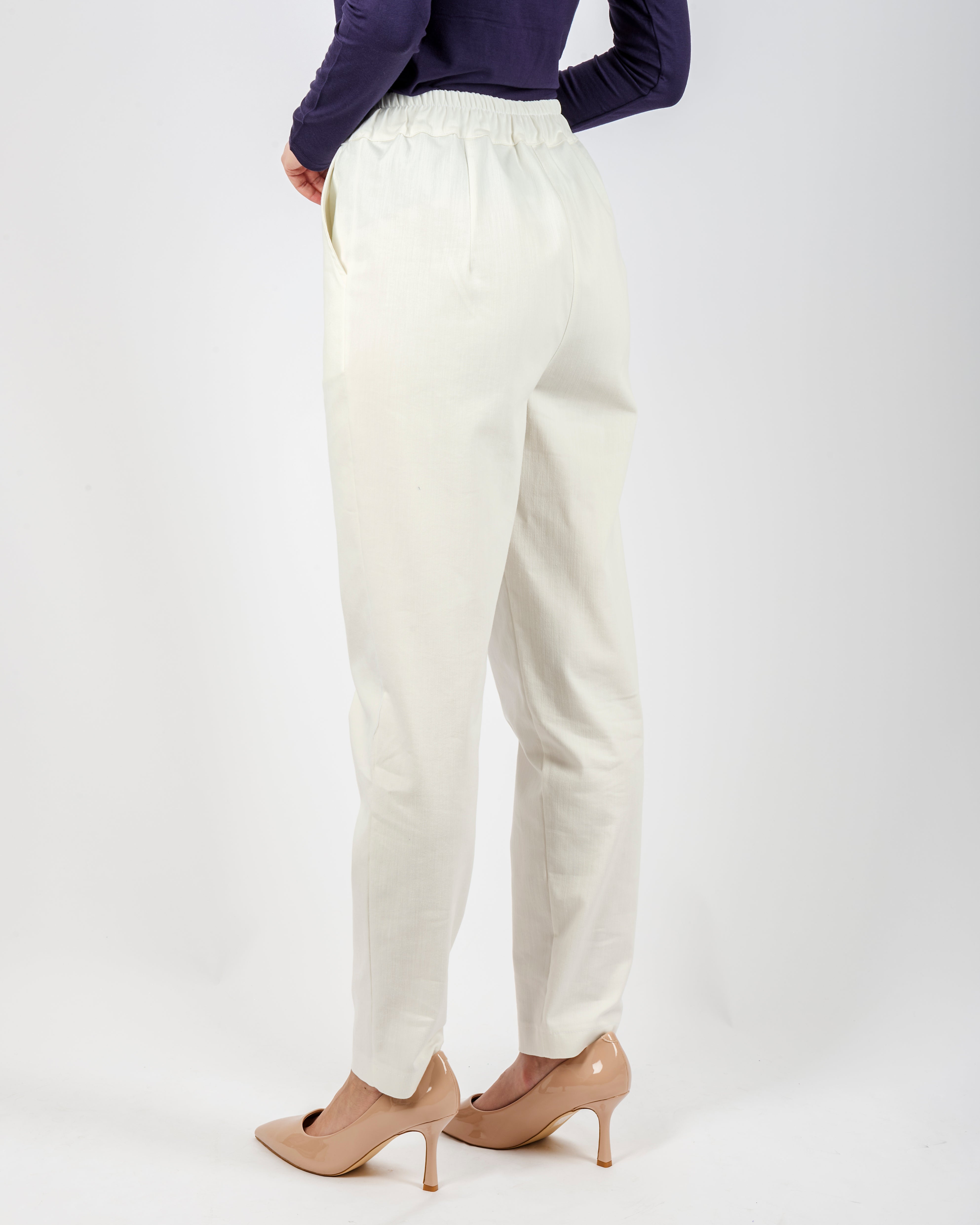 Pantalone tela jeans elastico dietro G154/23