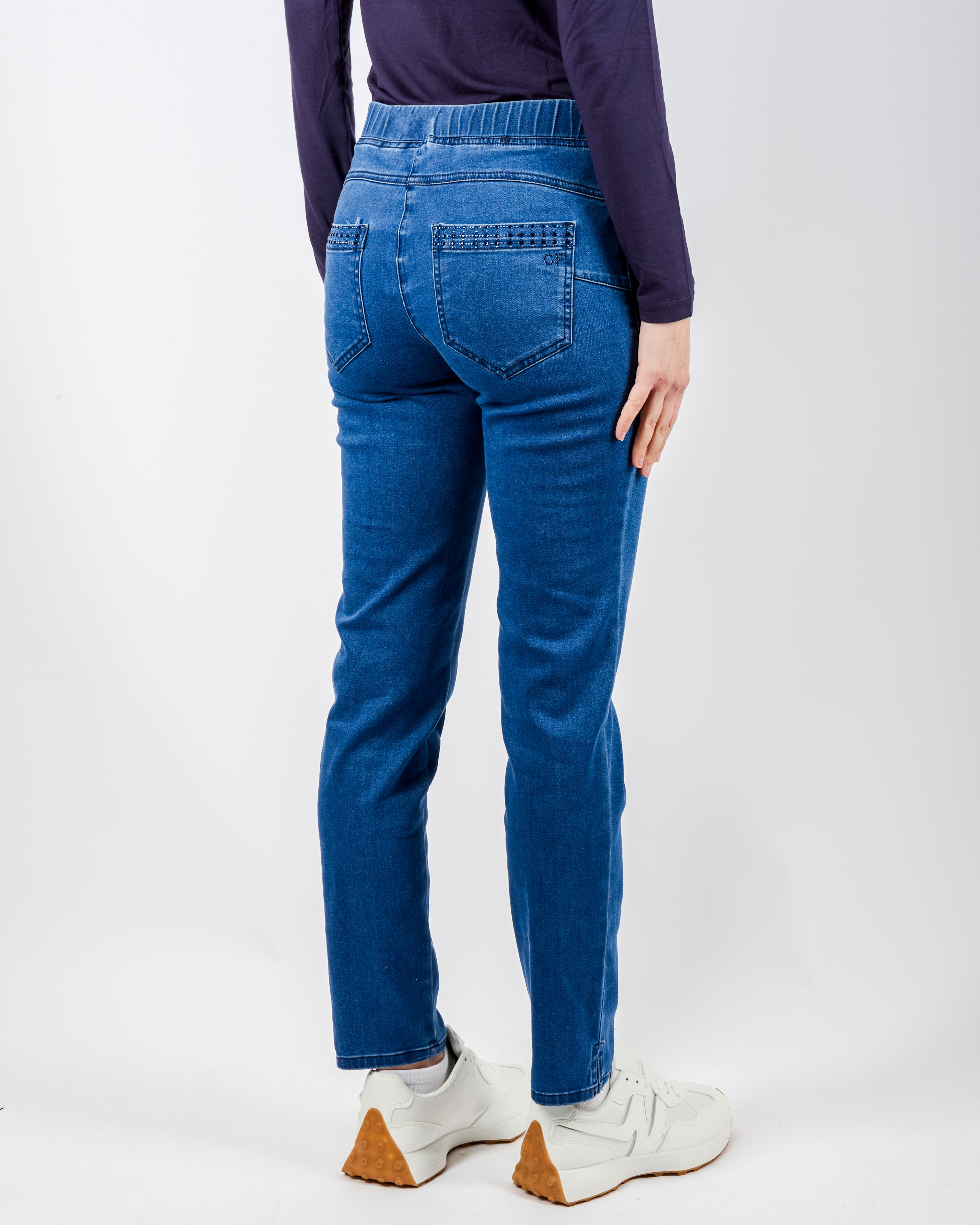 Jeans elastico in vita 13806