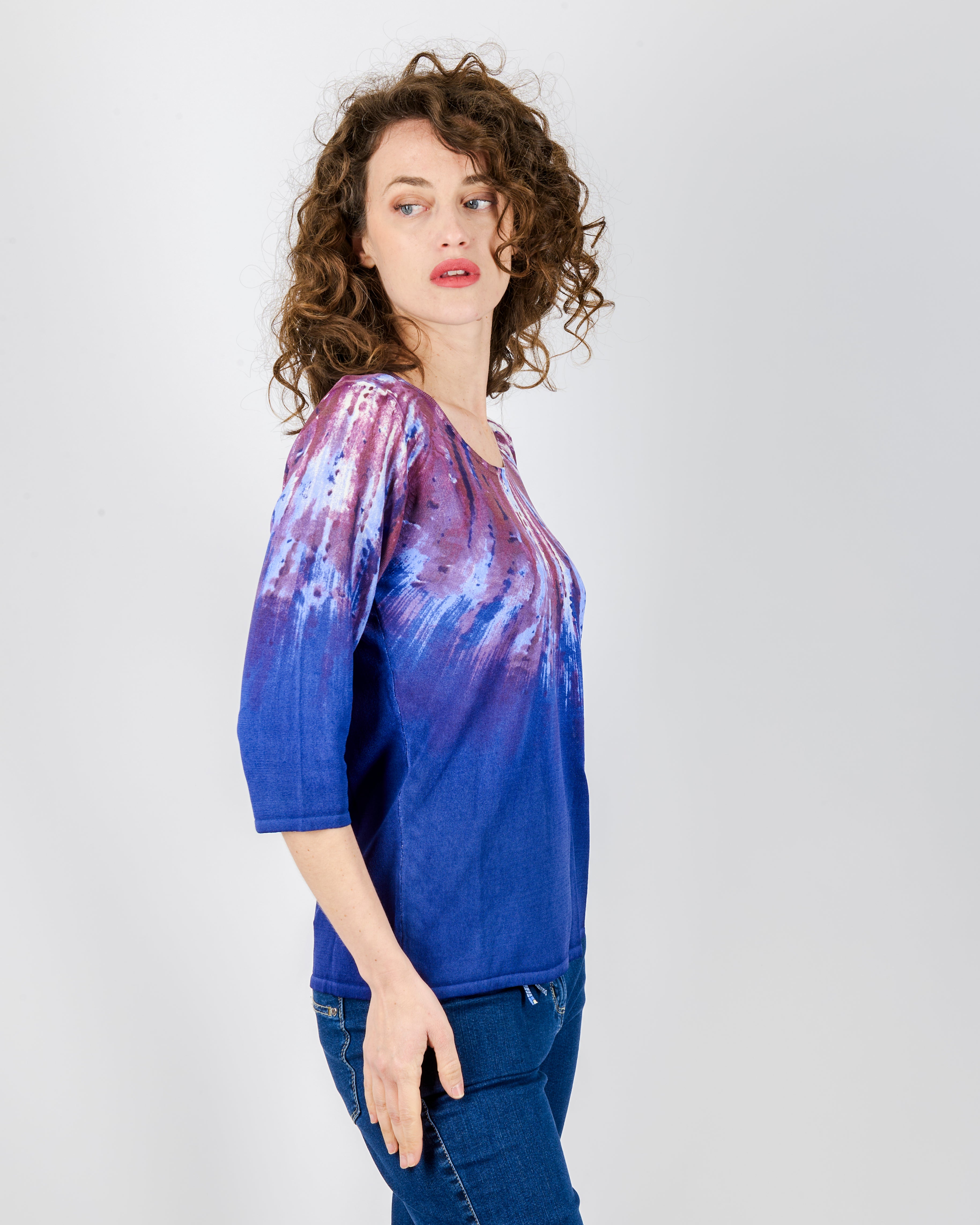 Maglia in viscosa fantasia sfumata 7905