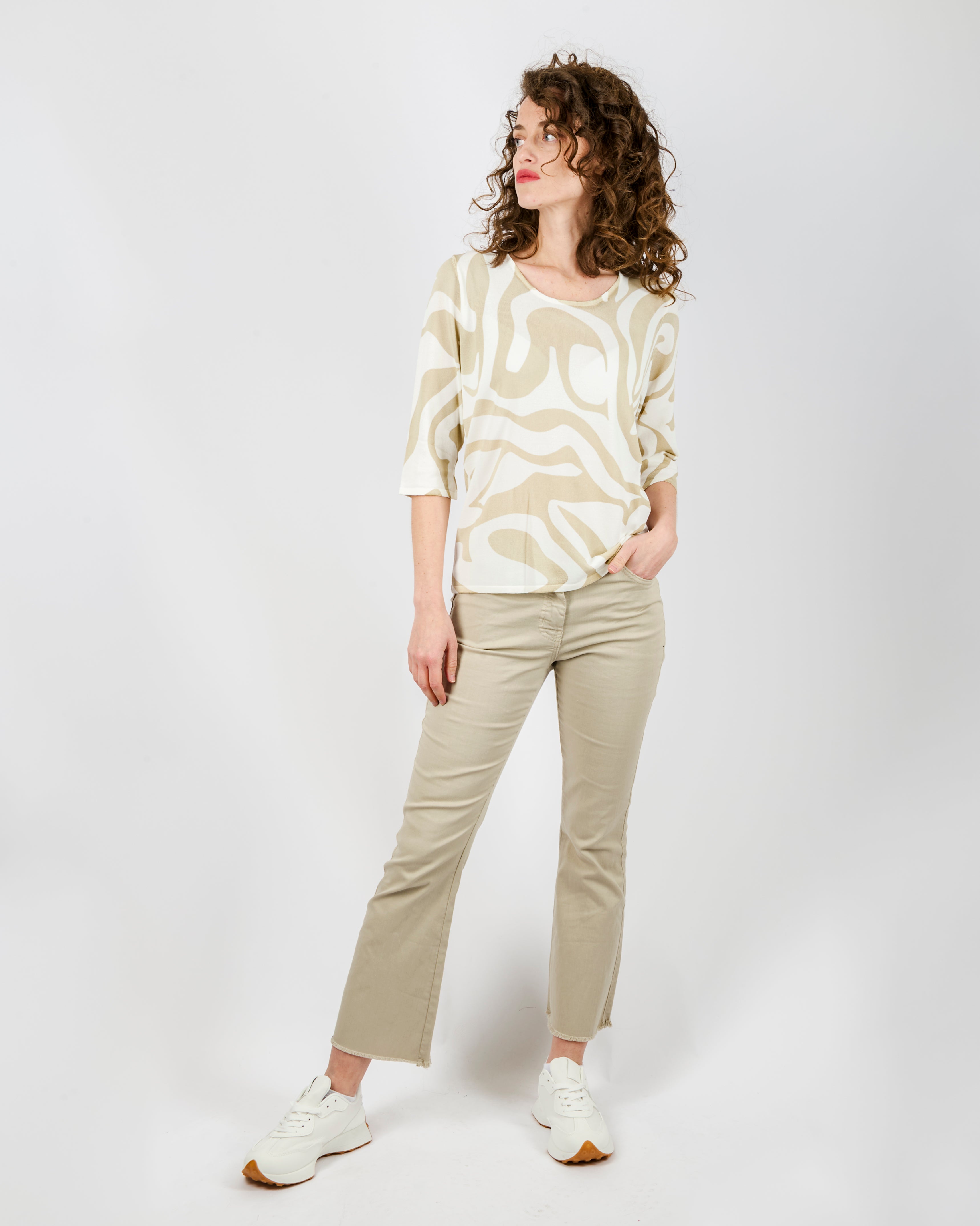 Maglia in viscosa fantasia zebra 7906