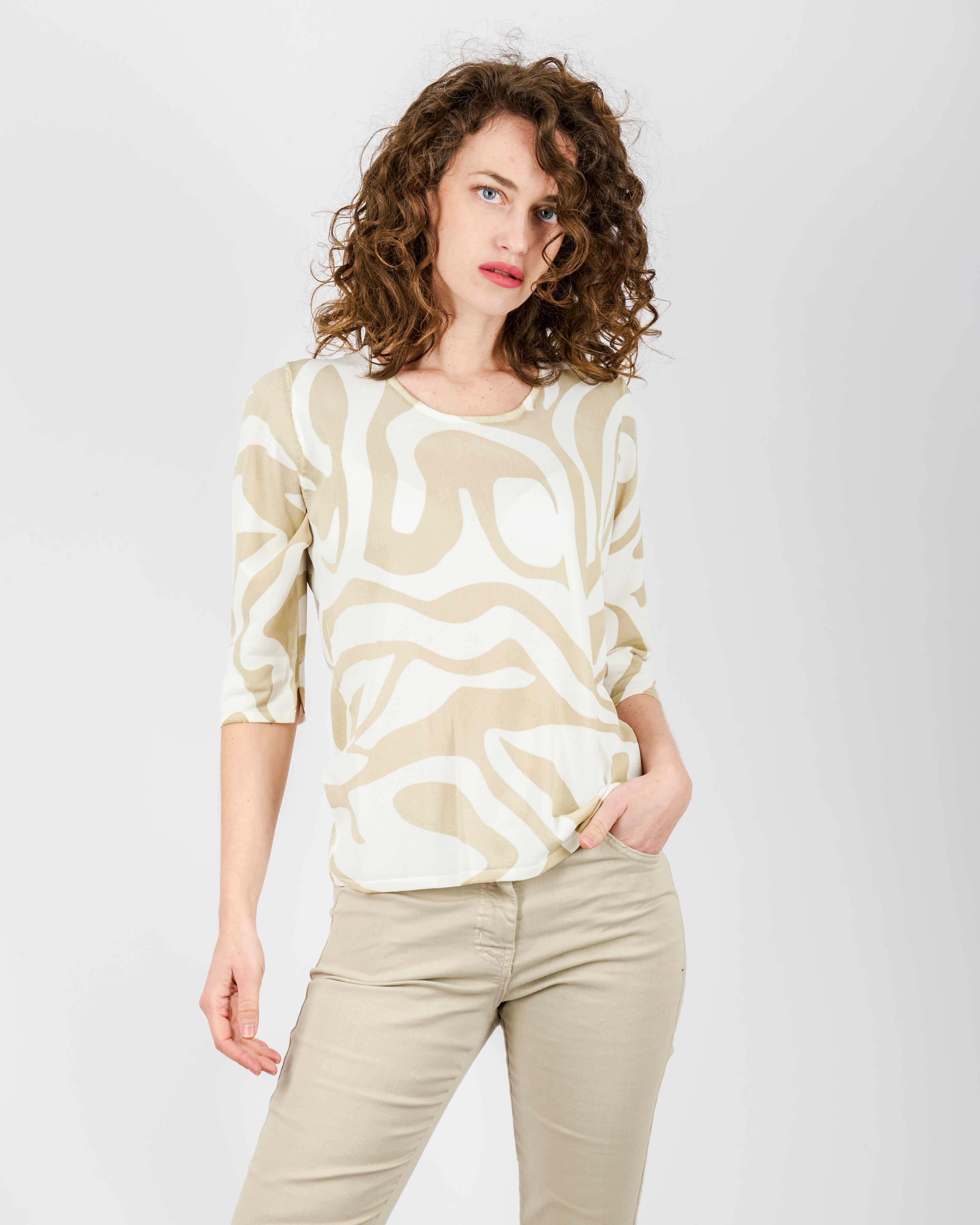 Maglia in viscosa fantasia zebra 7906