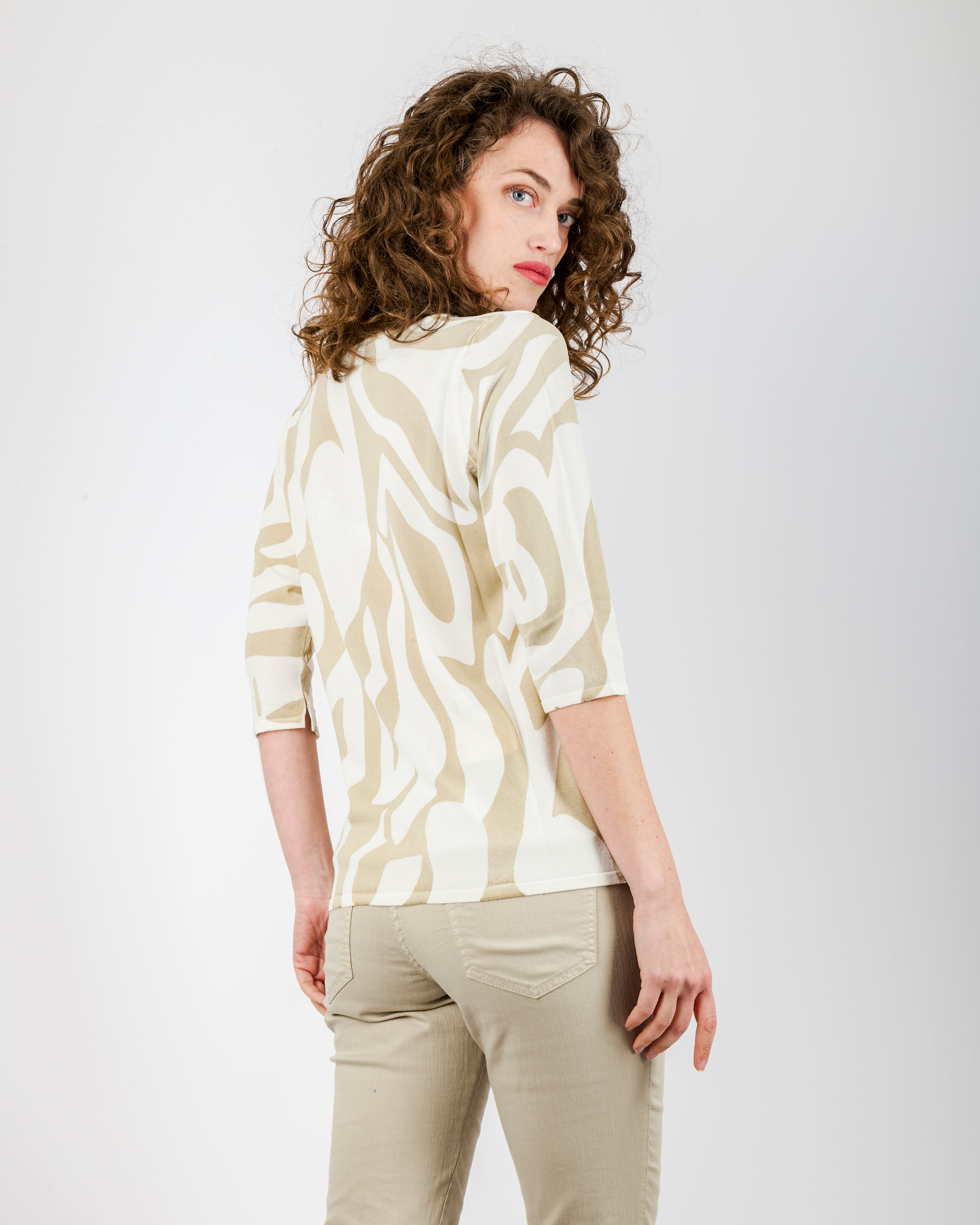 Maglia in viscosa fantasia zebra 7906