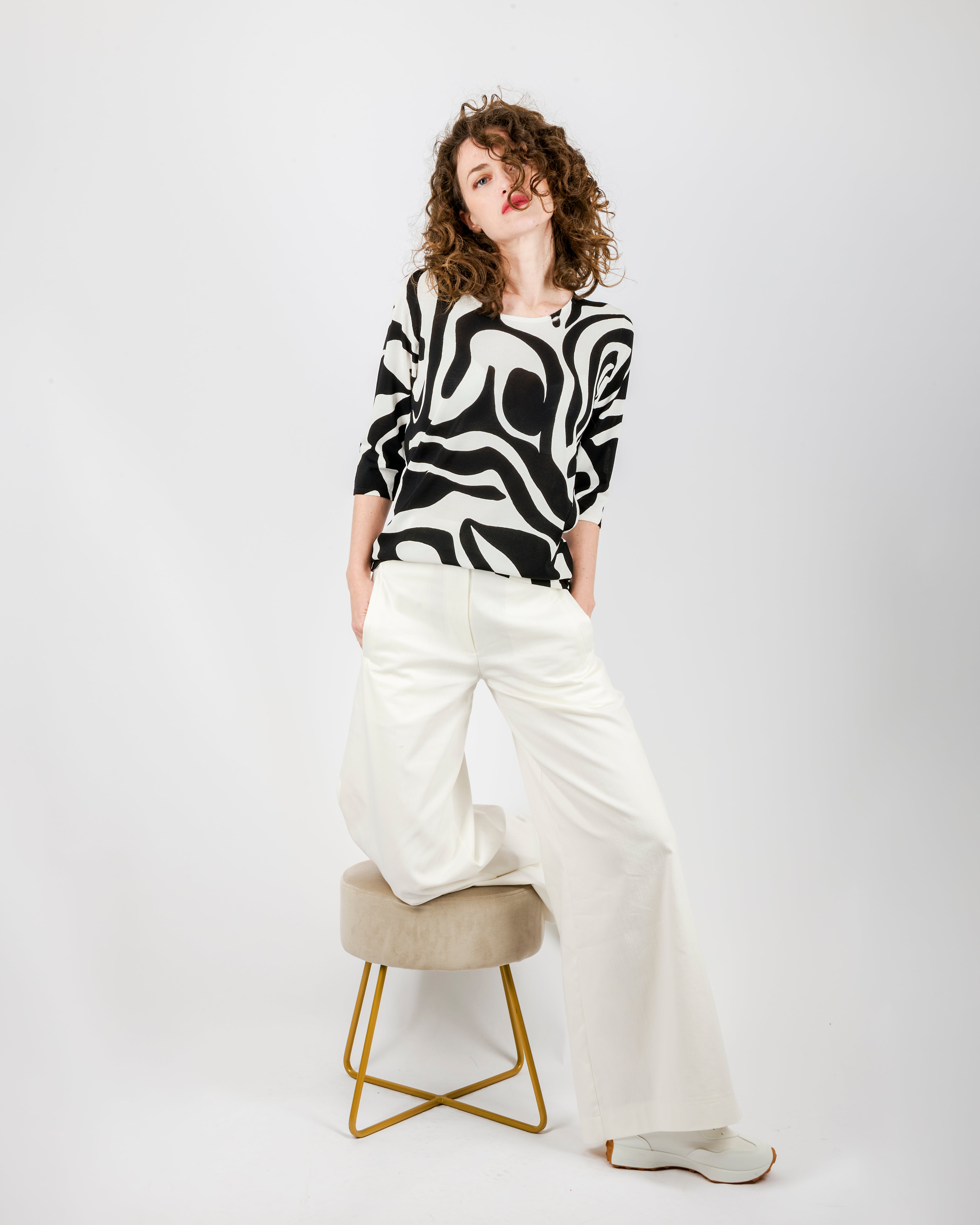 Maglia in viscosa fantasia zebra 7906