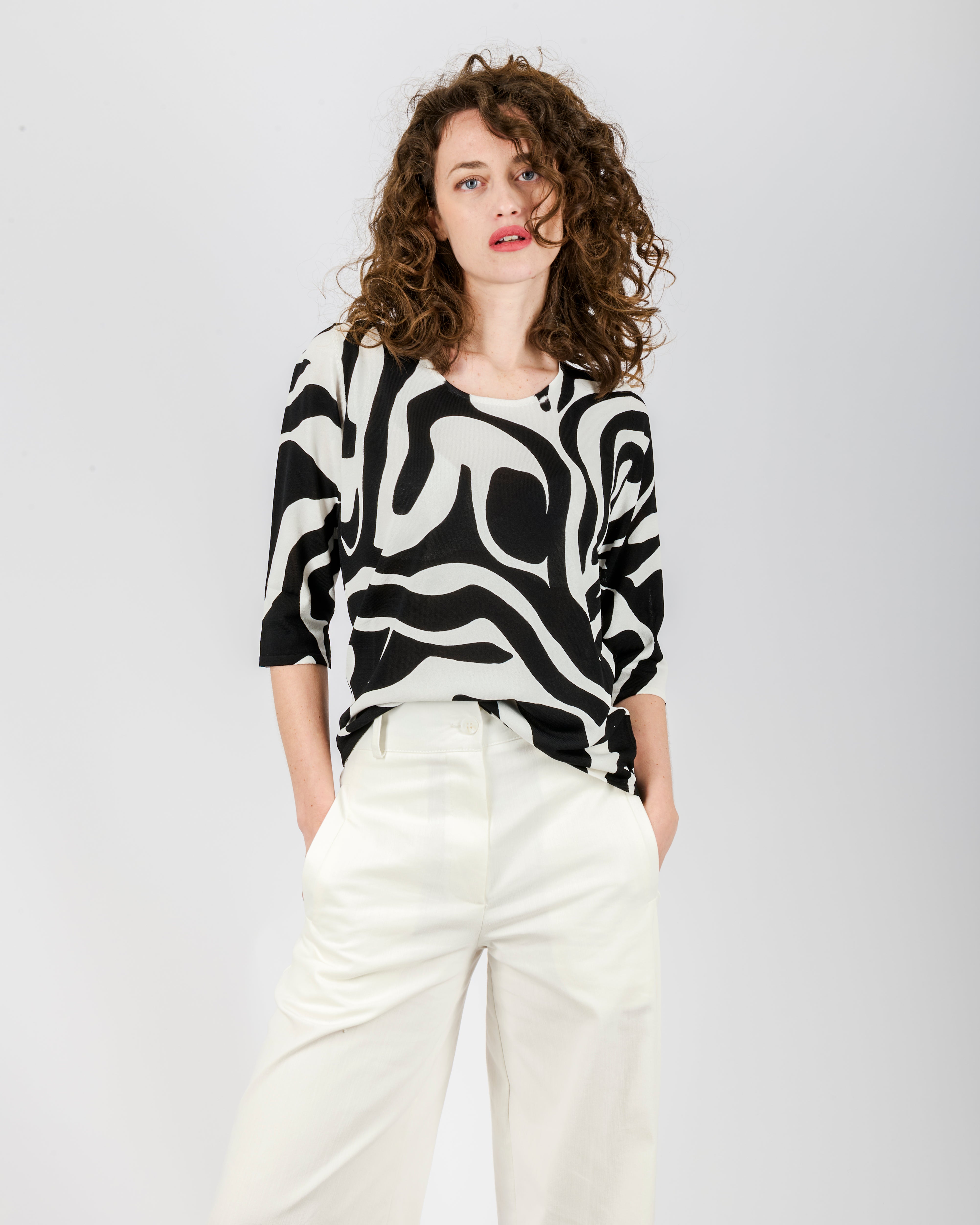 Maglia in viscosa fantasia zebra 7906