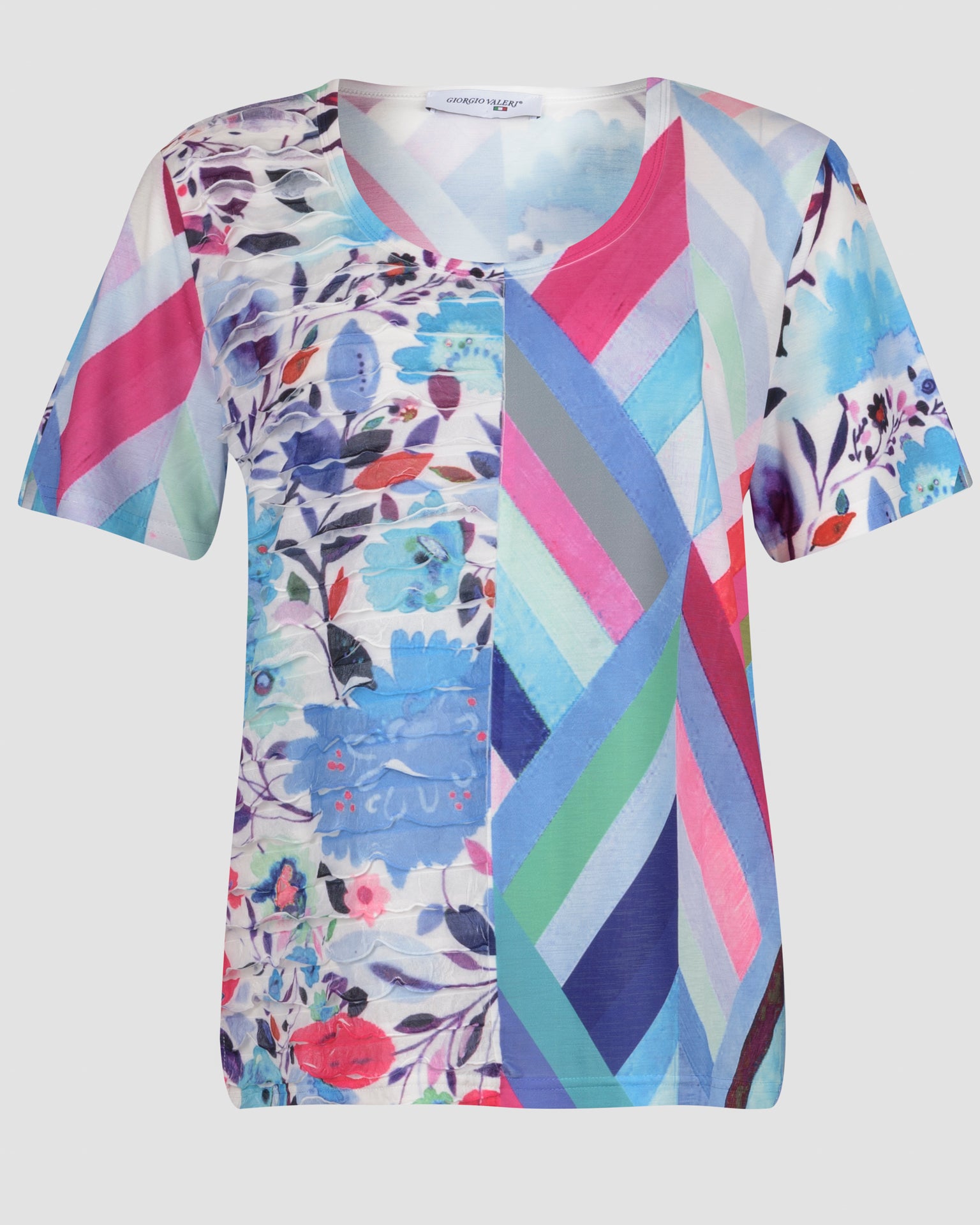 Maglia balzine fiori e geometrie 8562
