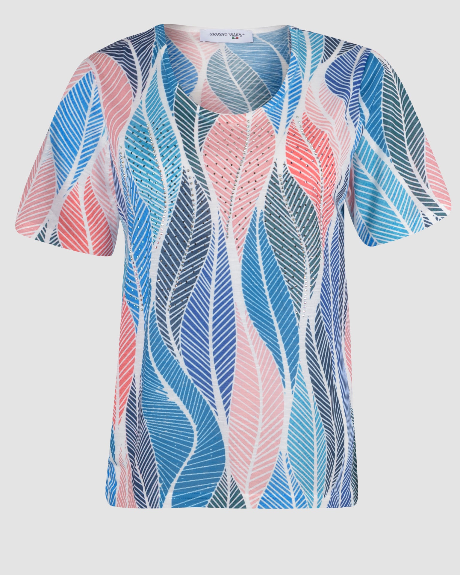 Maglia scollata onde di foglie 8535