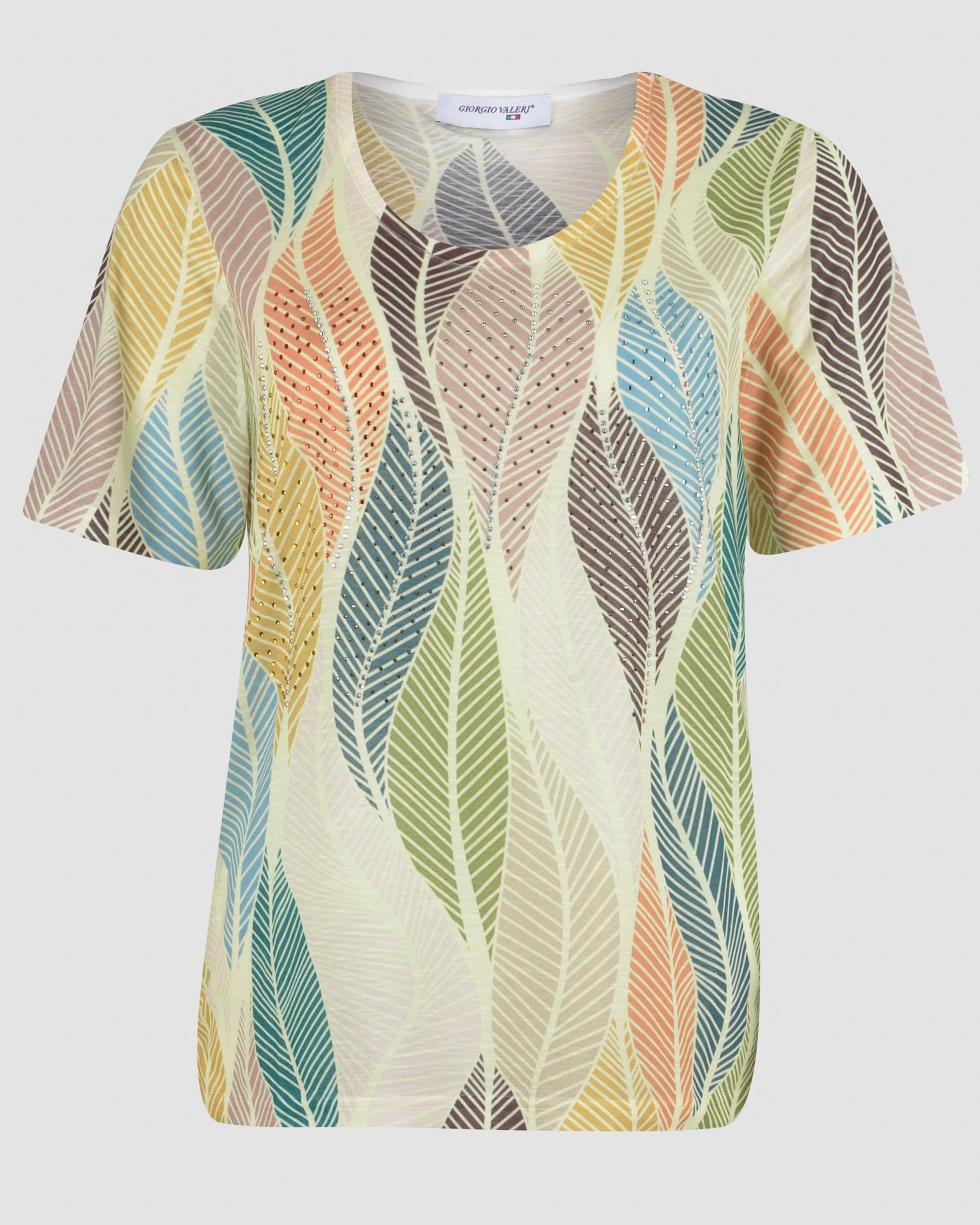 Maglia scollata onde di foglie 8535