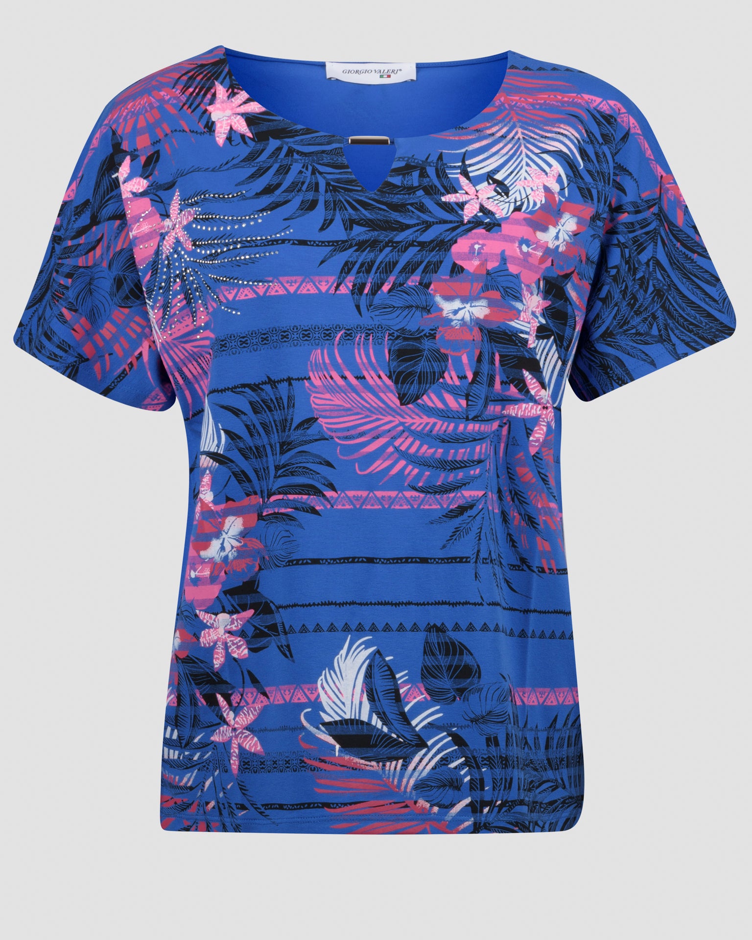 Maglia stampa etnica con palme 8521