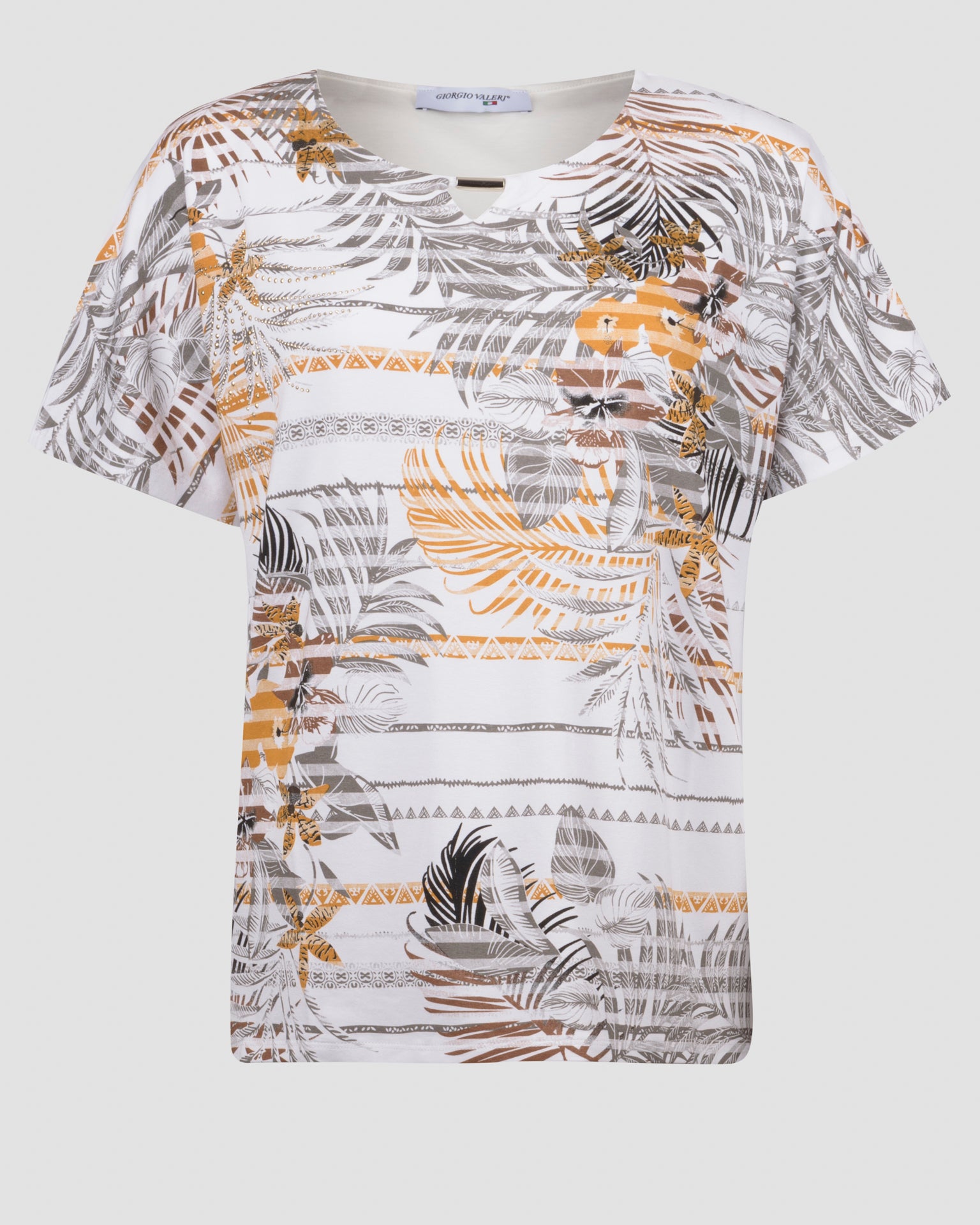 Maglia stampa etnica con palme 8521