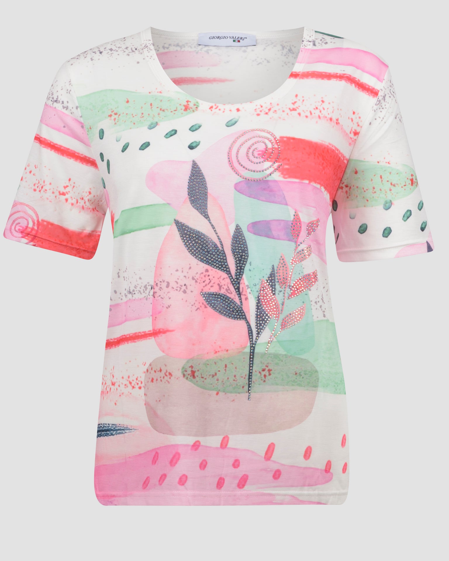 Maglia scollata fant fiore 8549