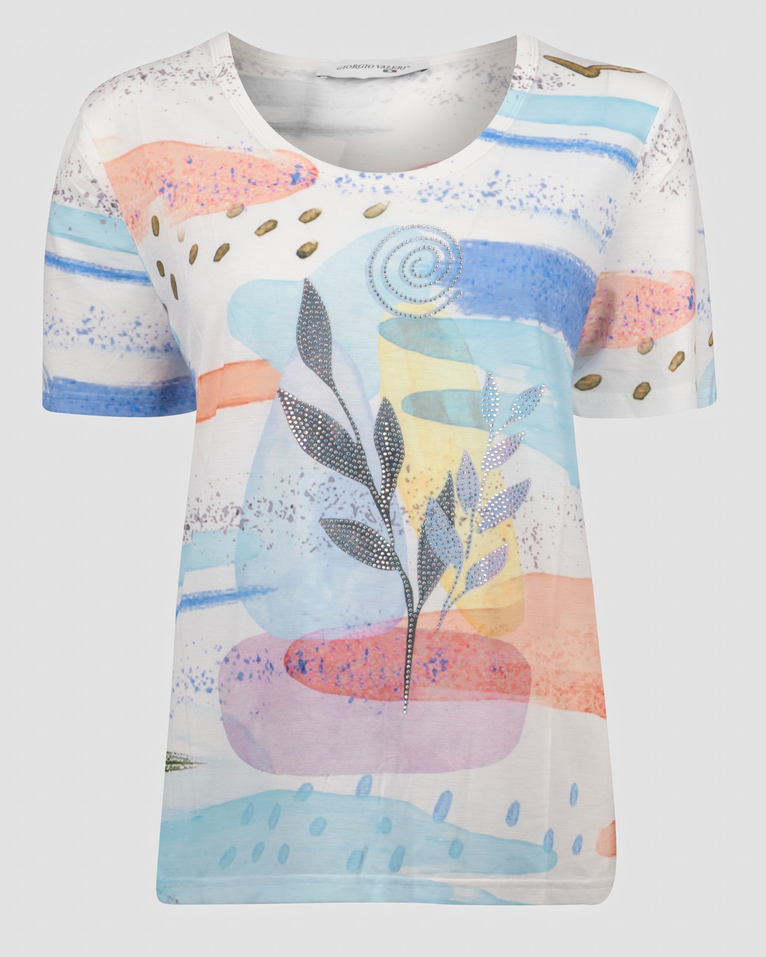 Maglia scollata fant fiore 8549