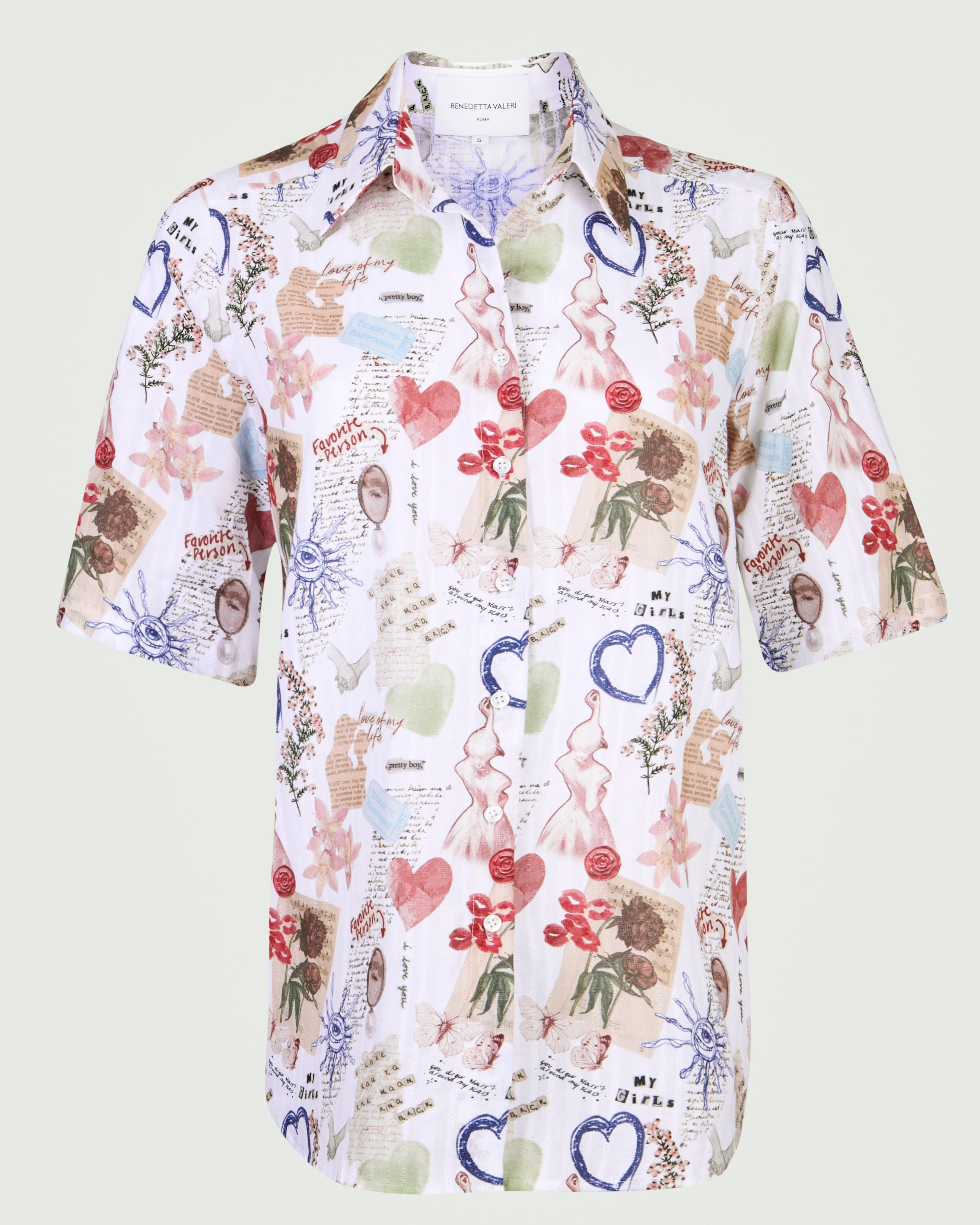 Camicia cotone bambole e cuori 25-256