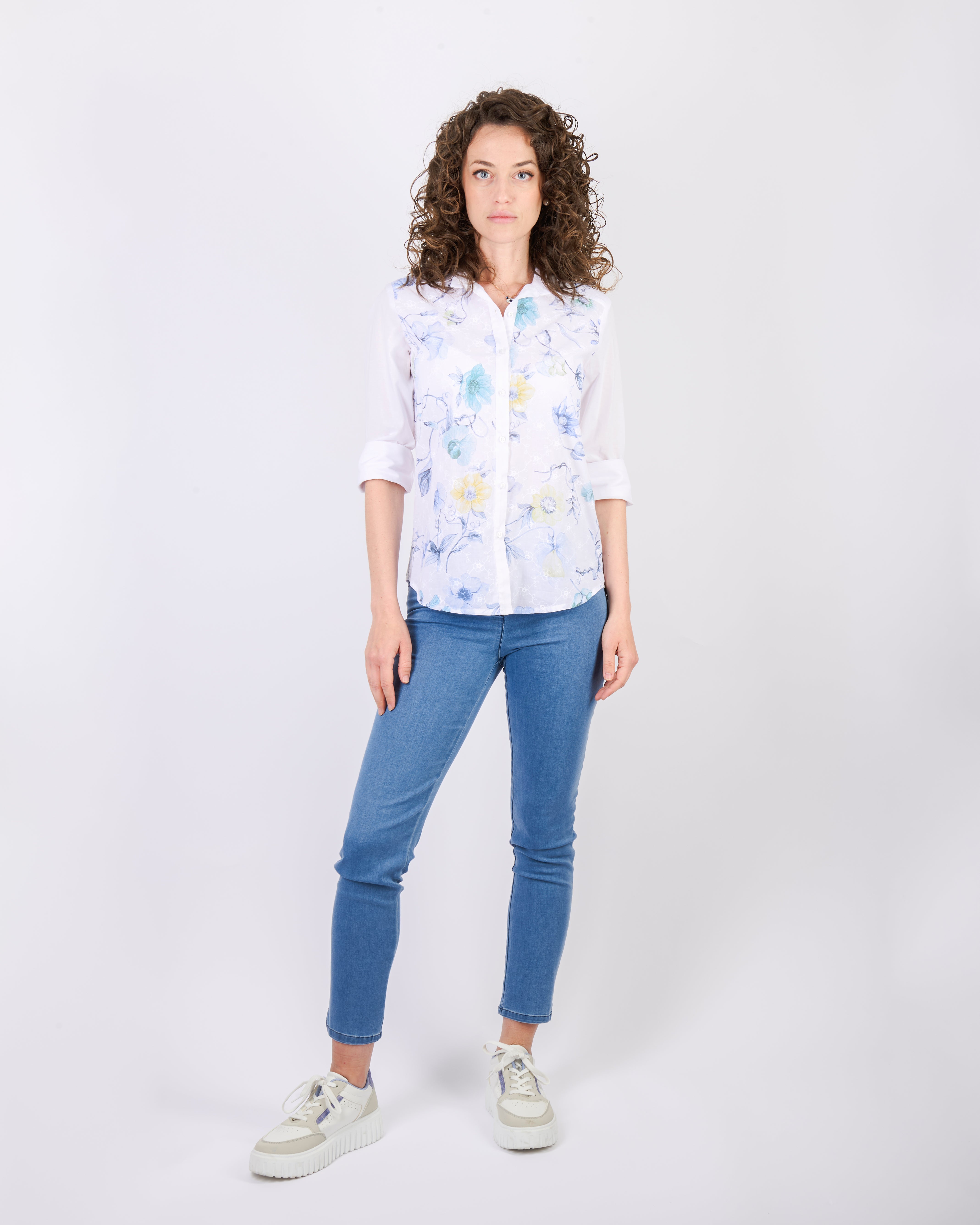 Camicia in cotone fantasia fiore 434564