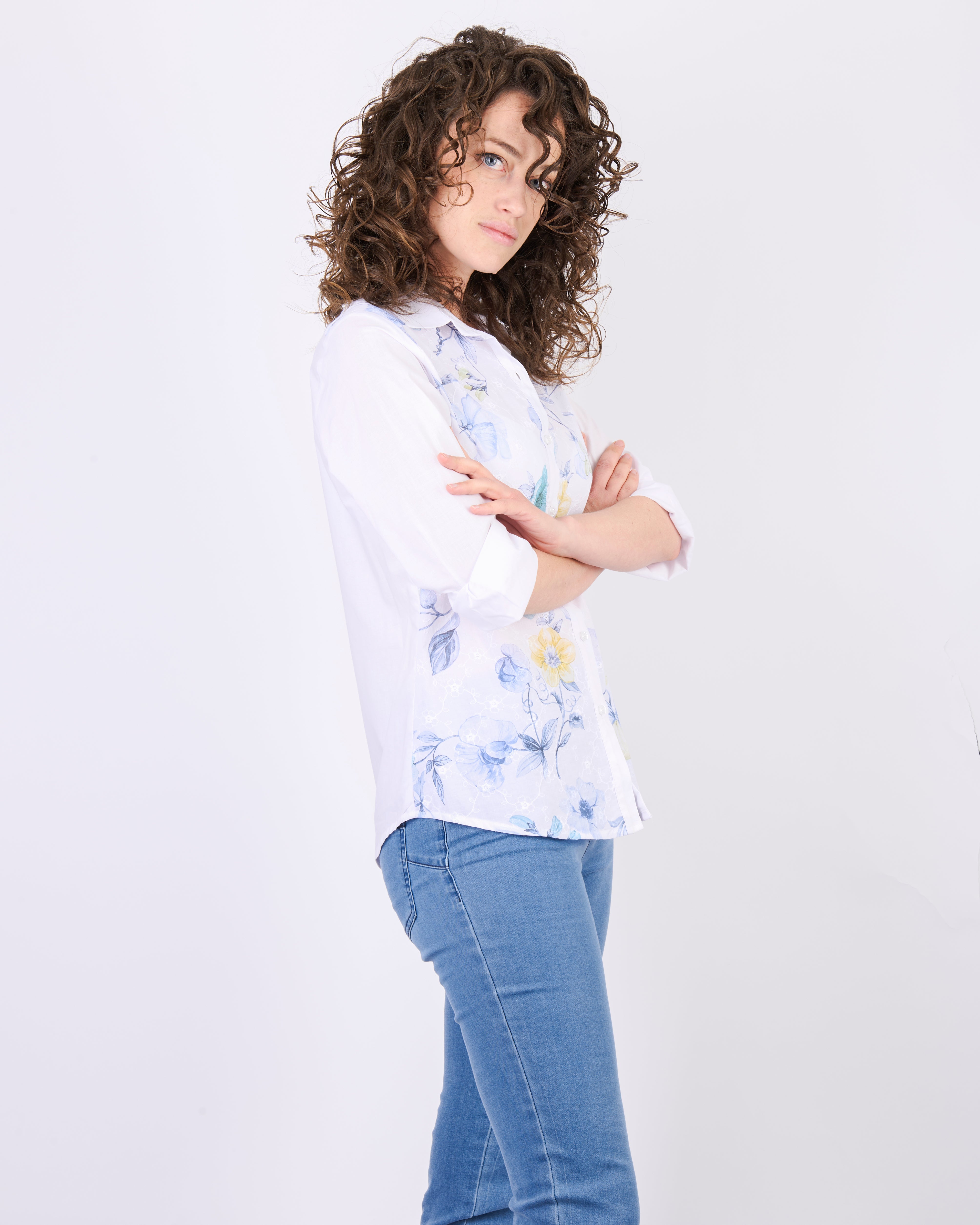 Camicia in cotone fantasia fiore 434564