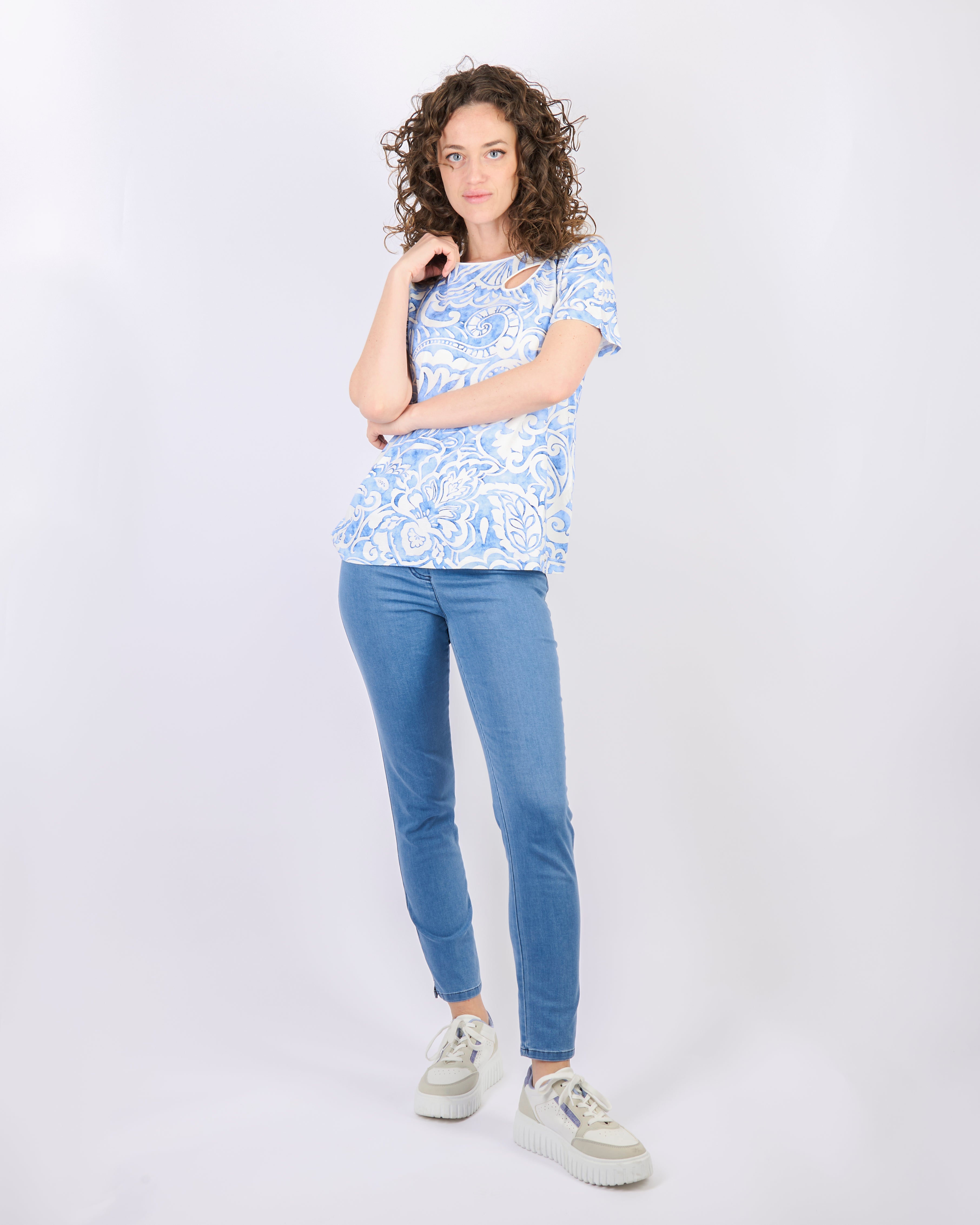 Maglia giro motivo goccia 92055