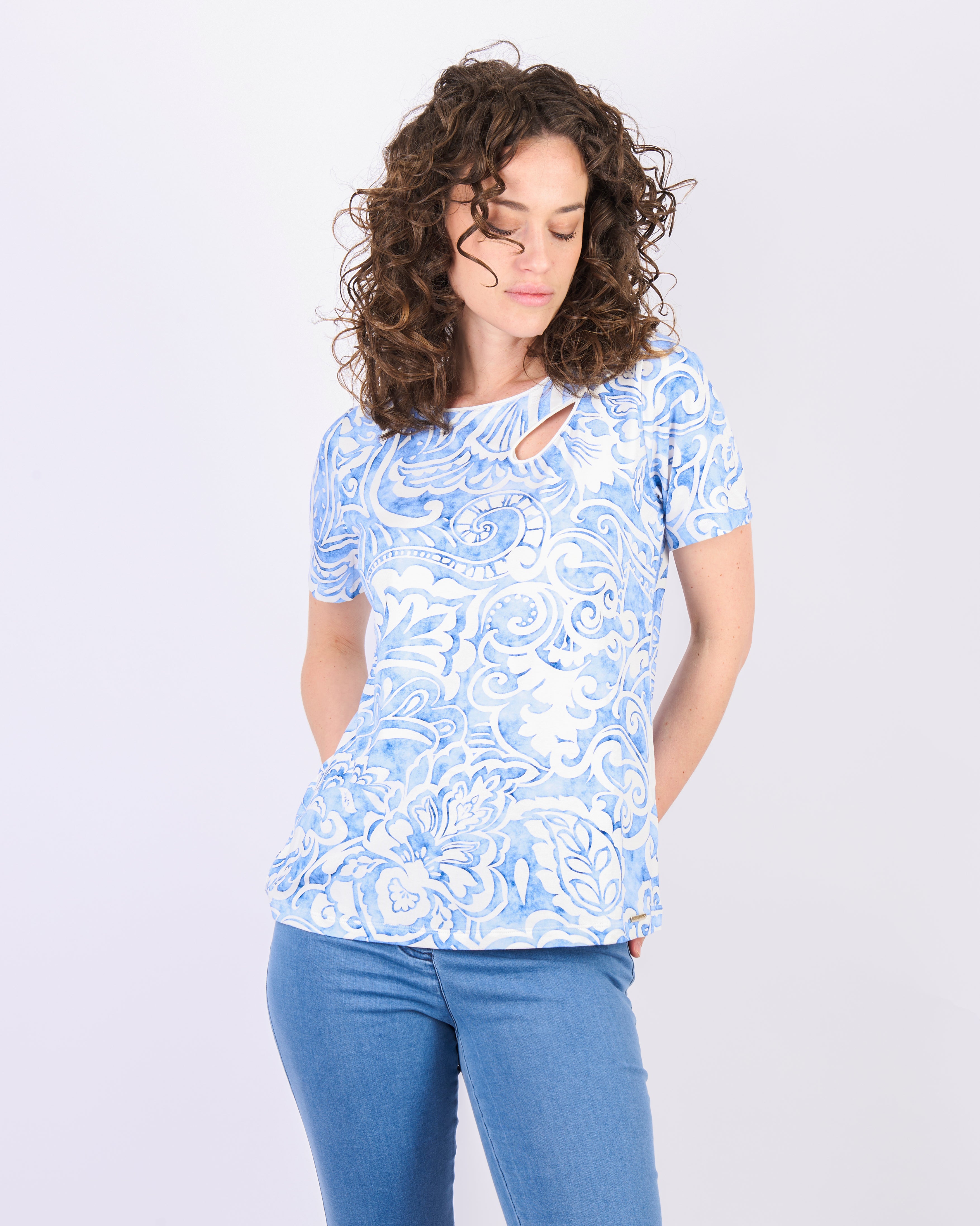 Maglia giro motivo goccia 92055