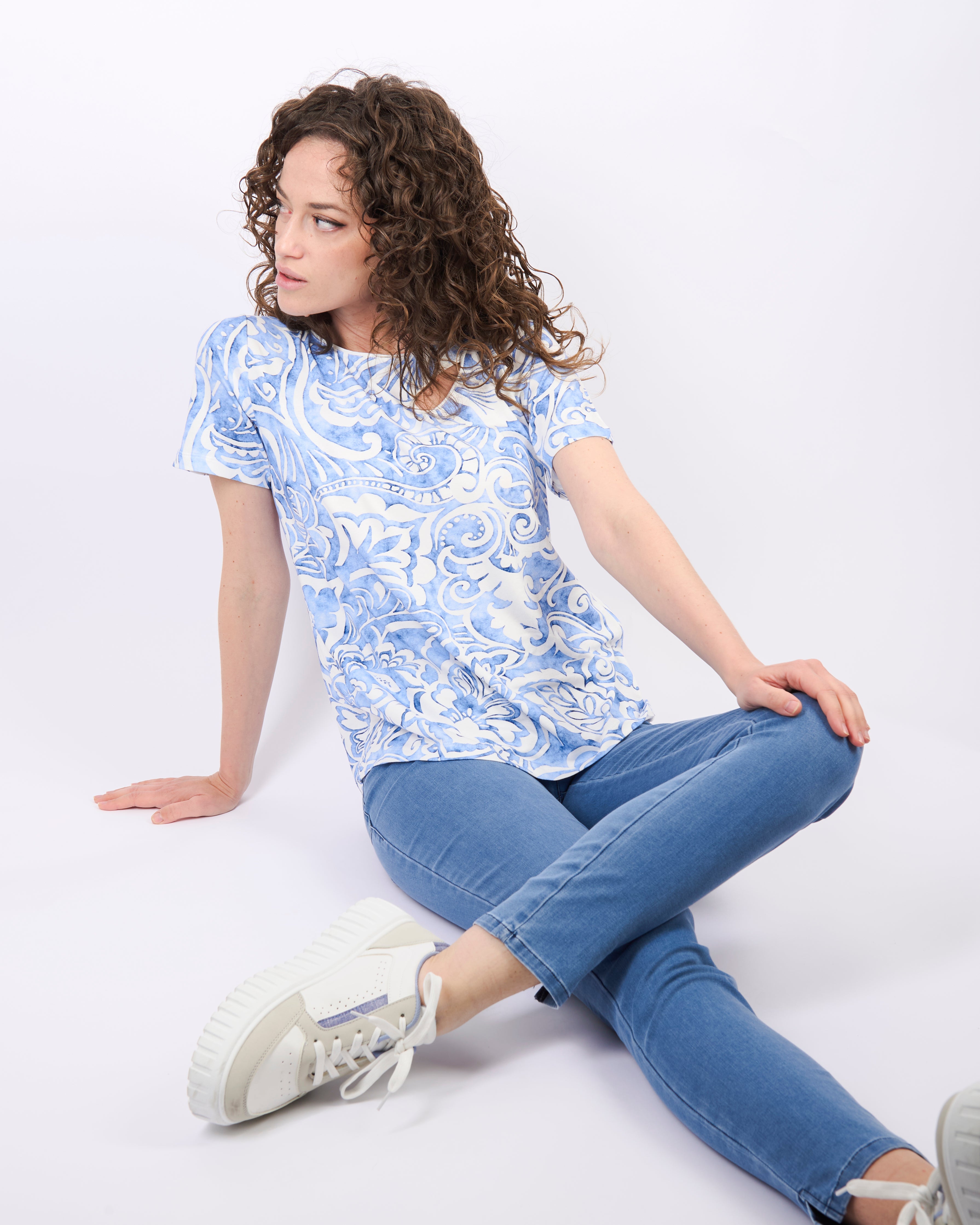 Maglia giro motivo goccia 92055