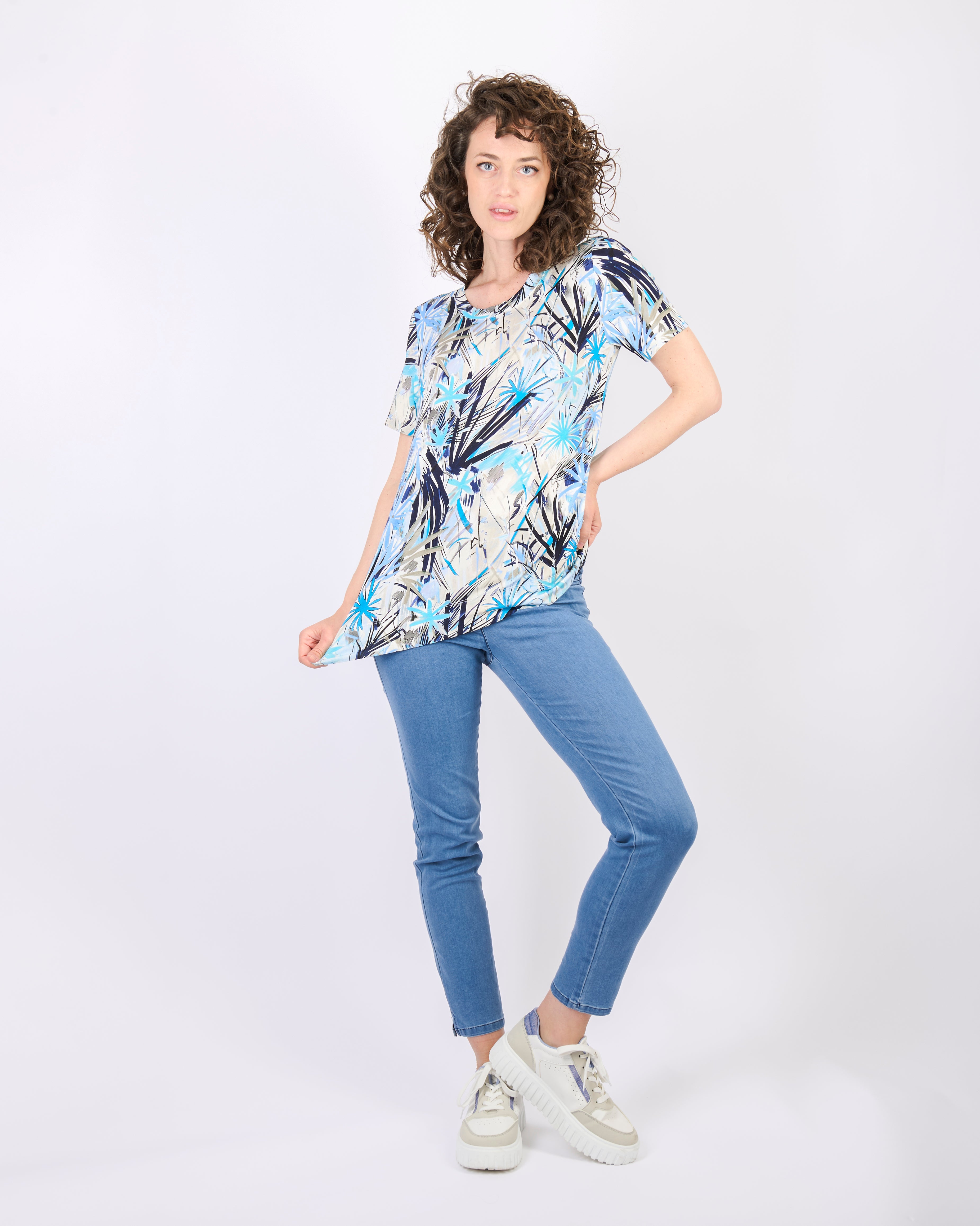 Maglia giro viscosa fantasia MM 92043