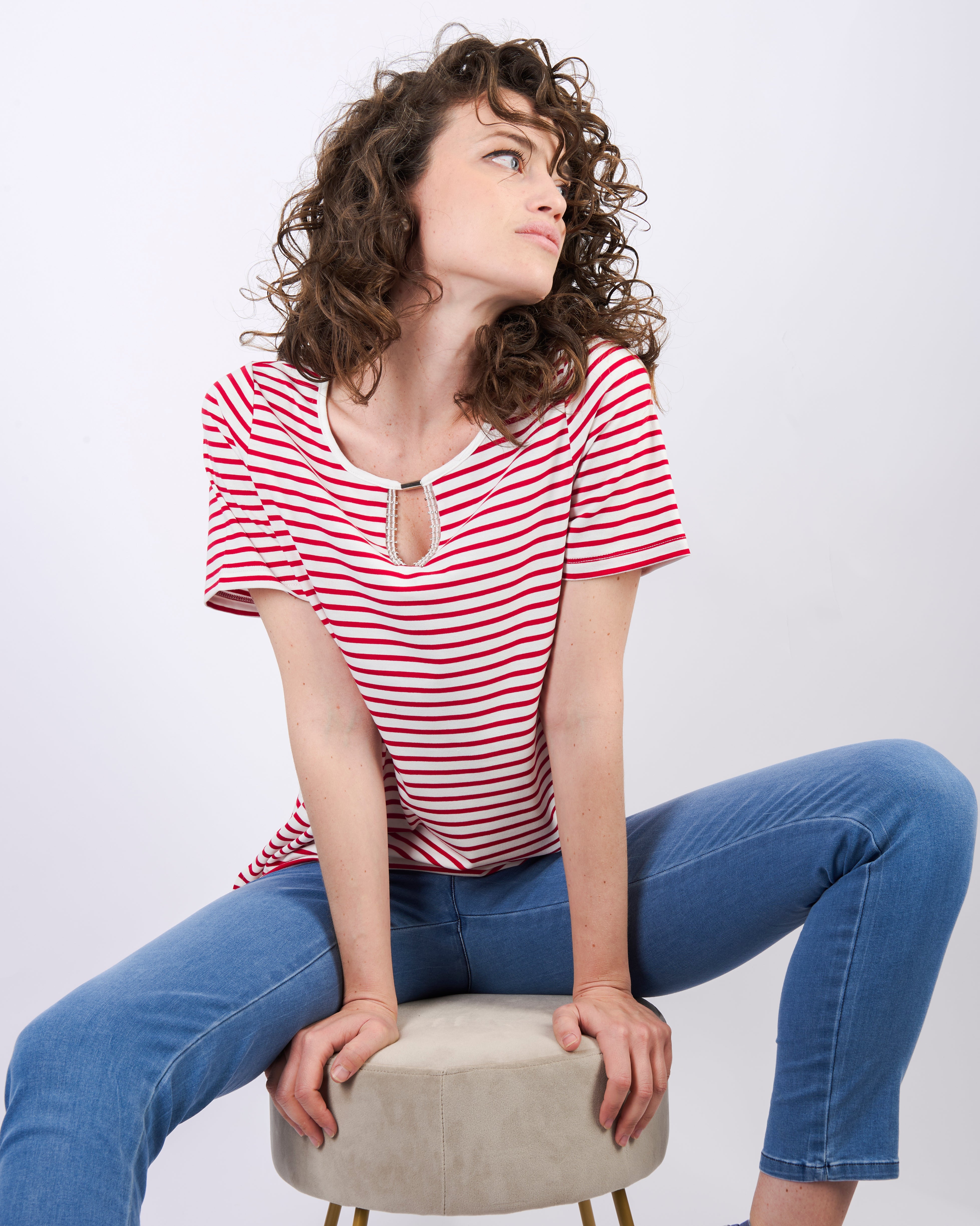Maglia righe baghette metal 8518