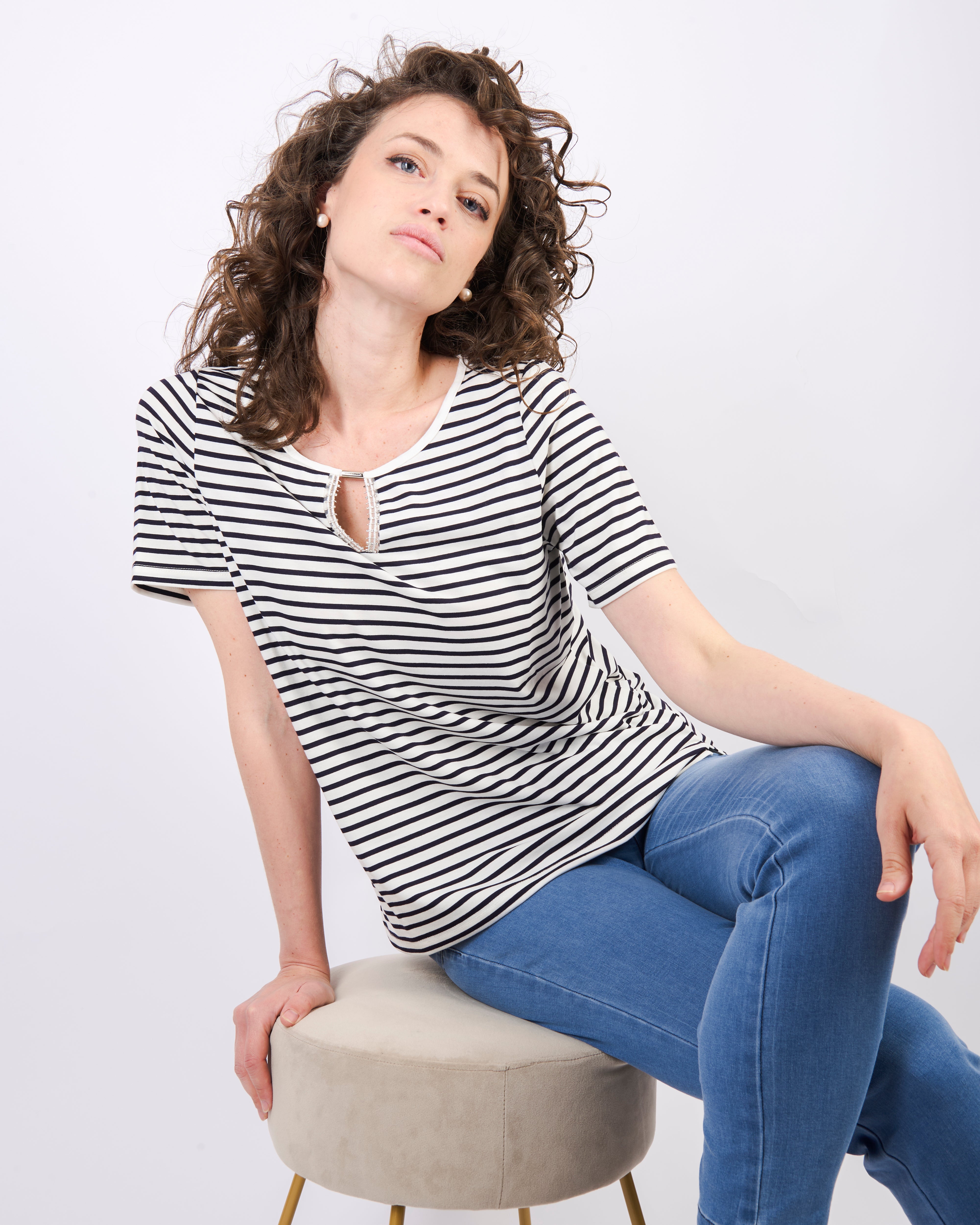 Maglia righe baghette metal 8518