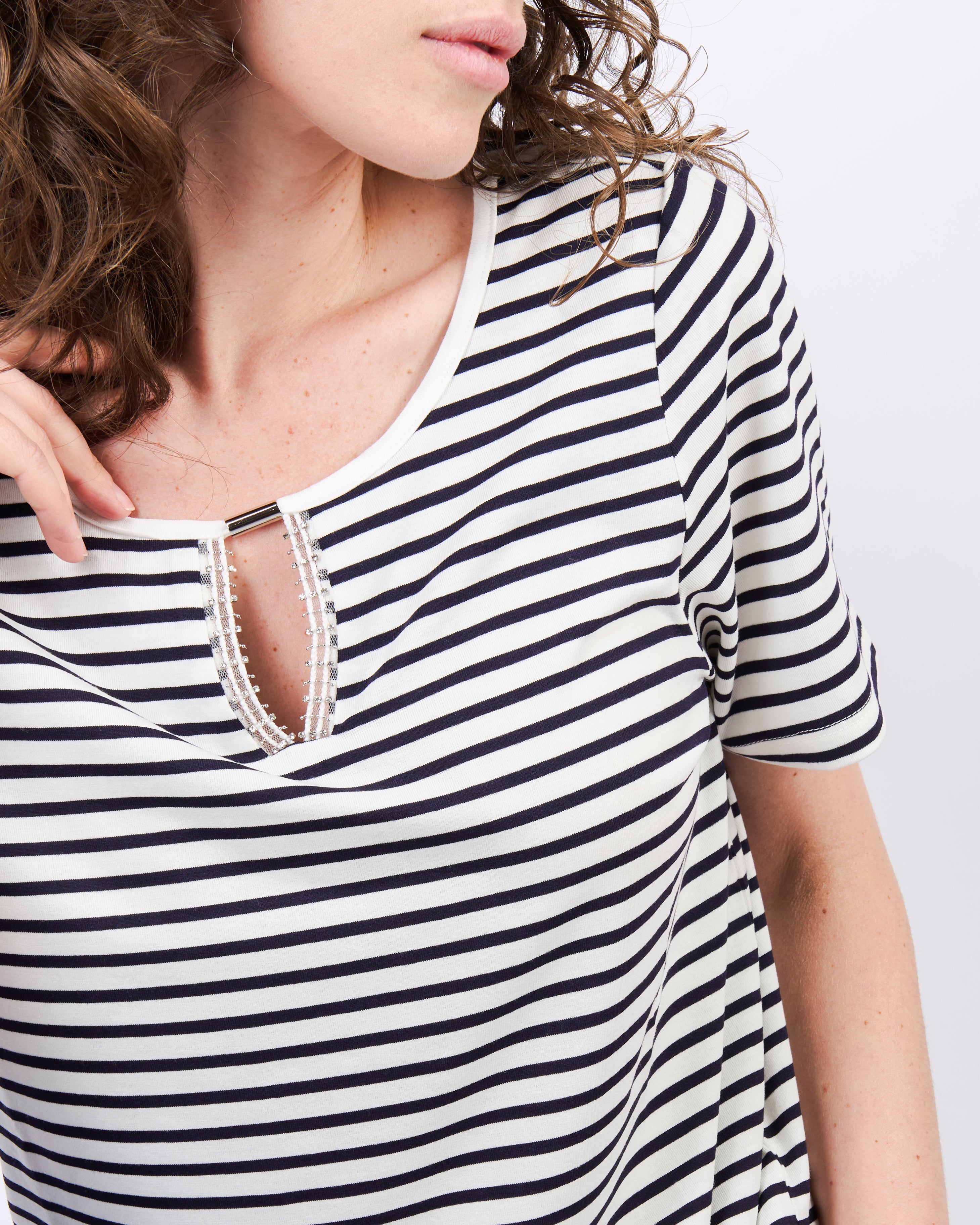 Maglia righe baghette metal 8518