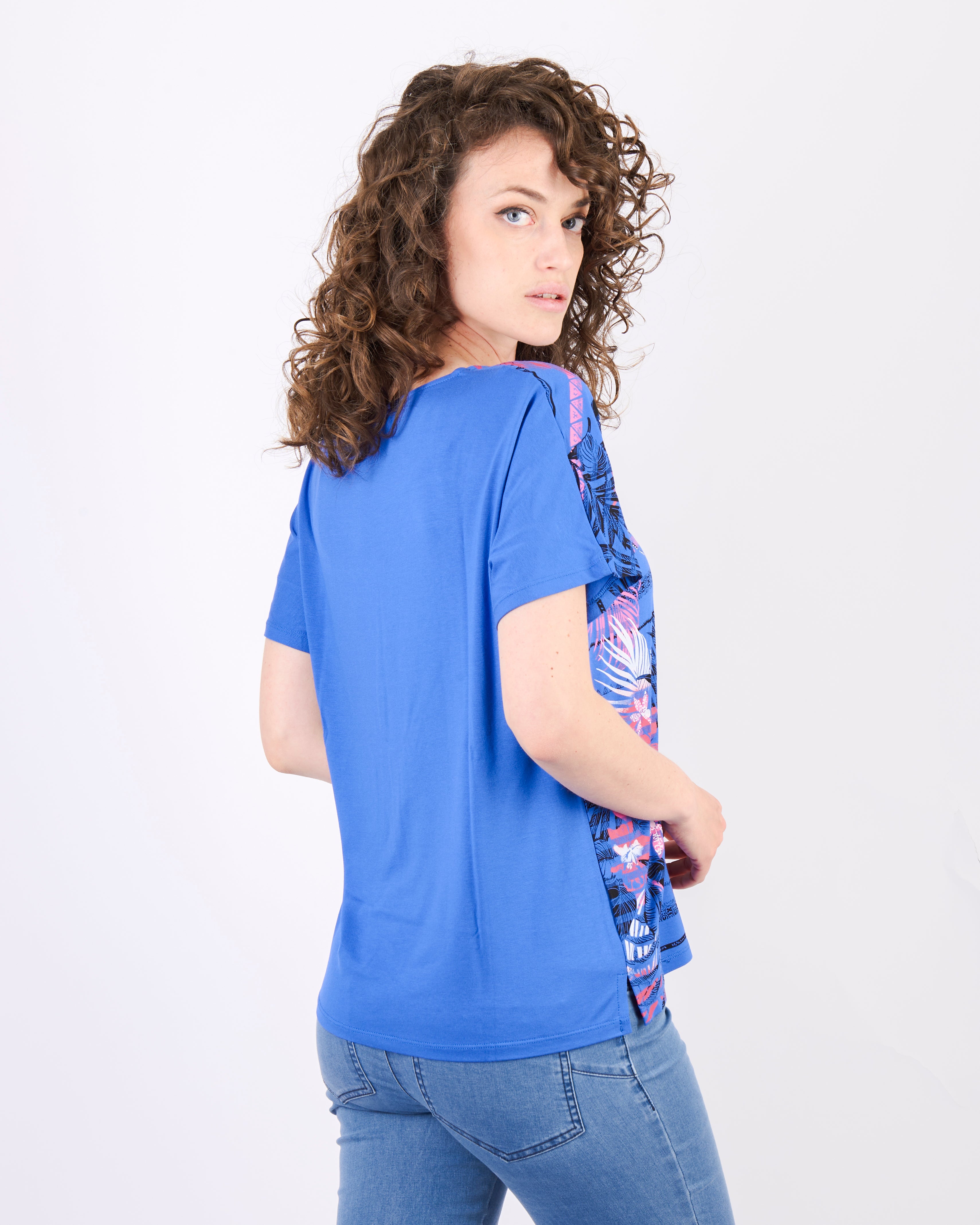 Maglia stampa etnica con palme 8521