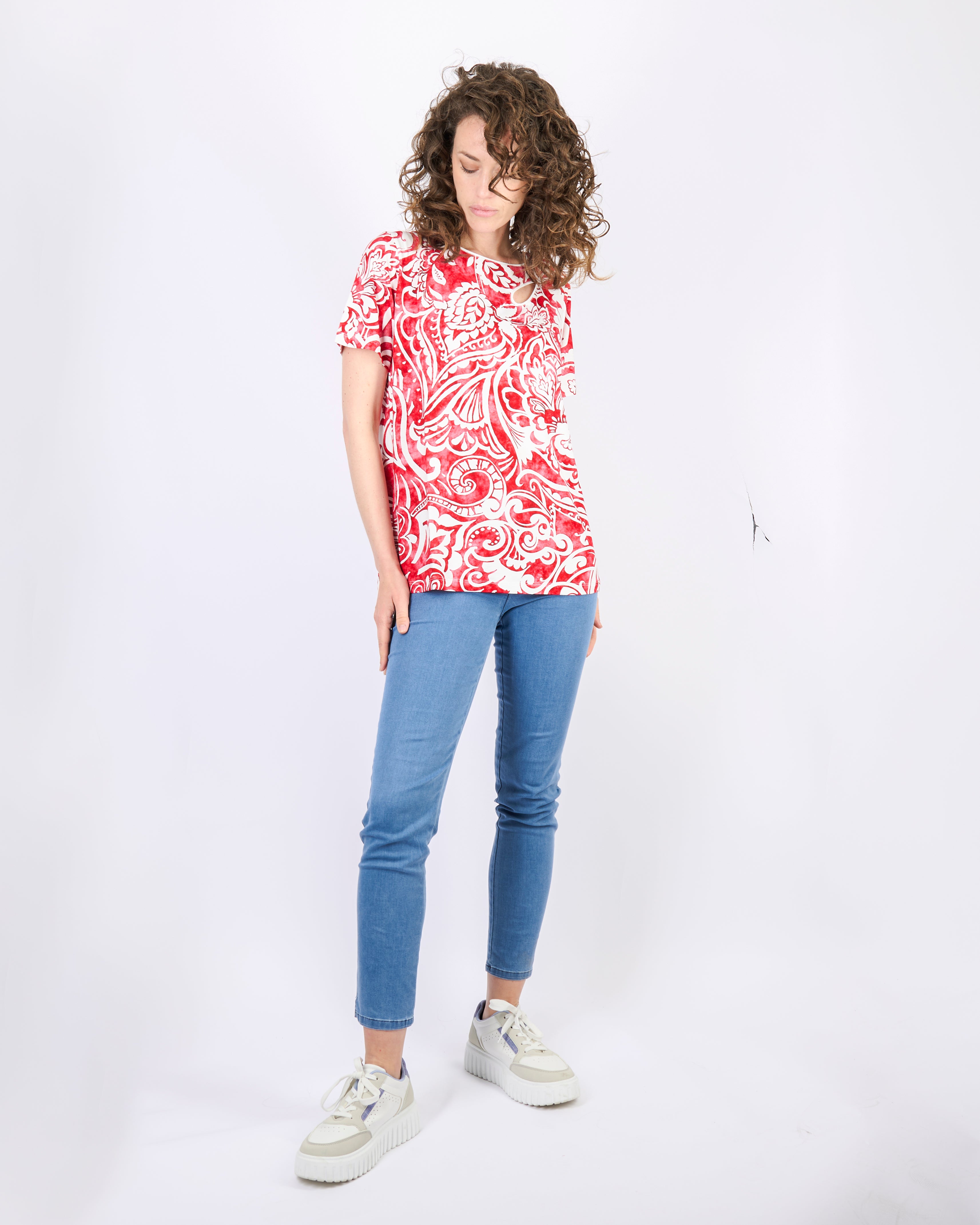 Maglia giro motivo goccia 92055
