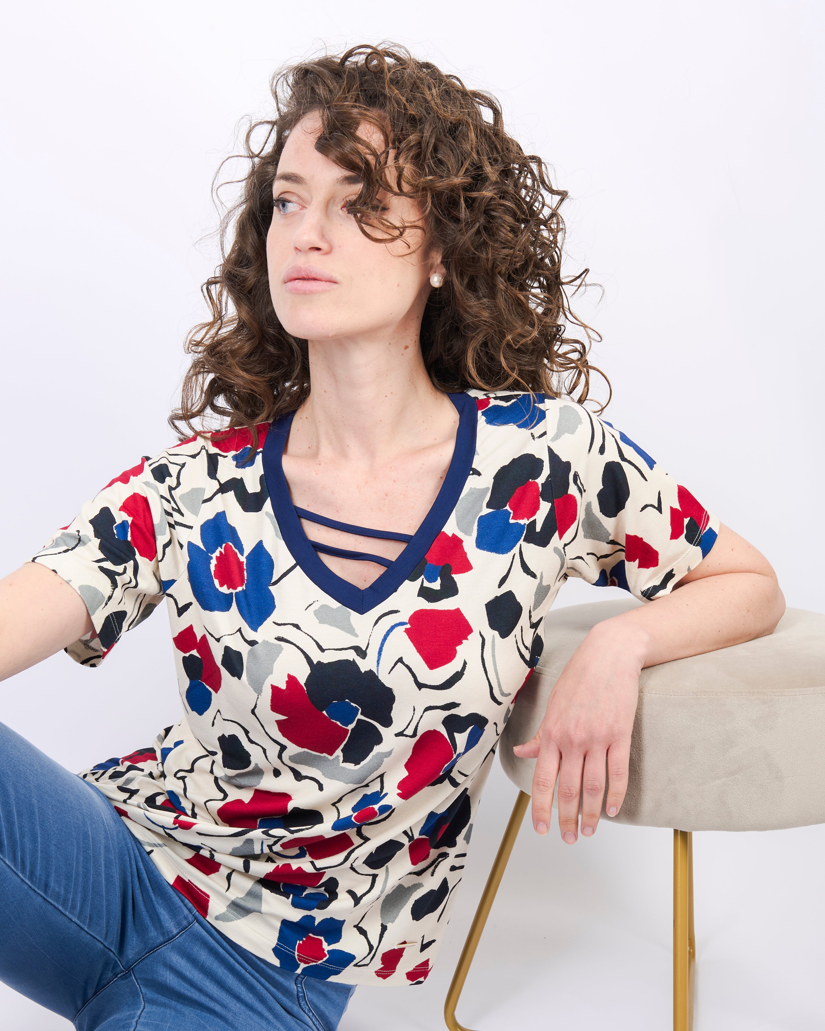 Maglia a V travette 16186/v9