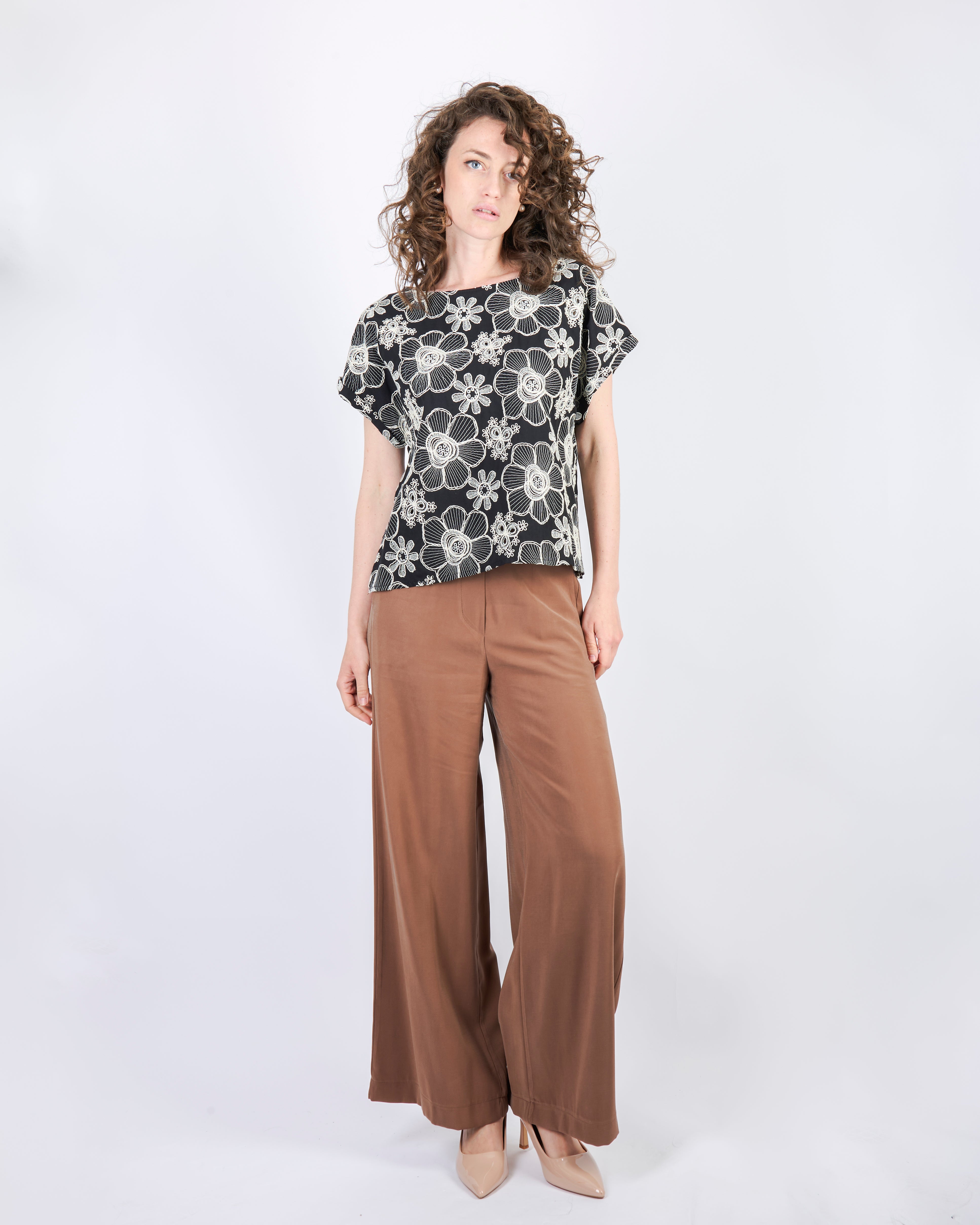 Camicia in cotone ricamo DS5067