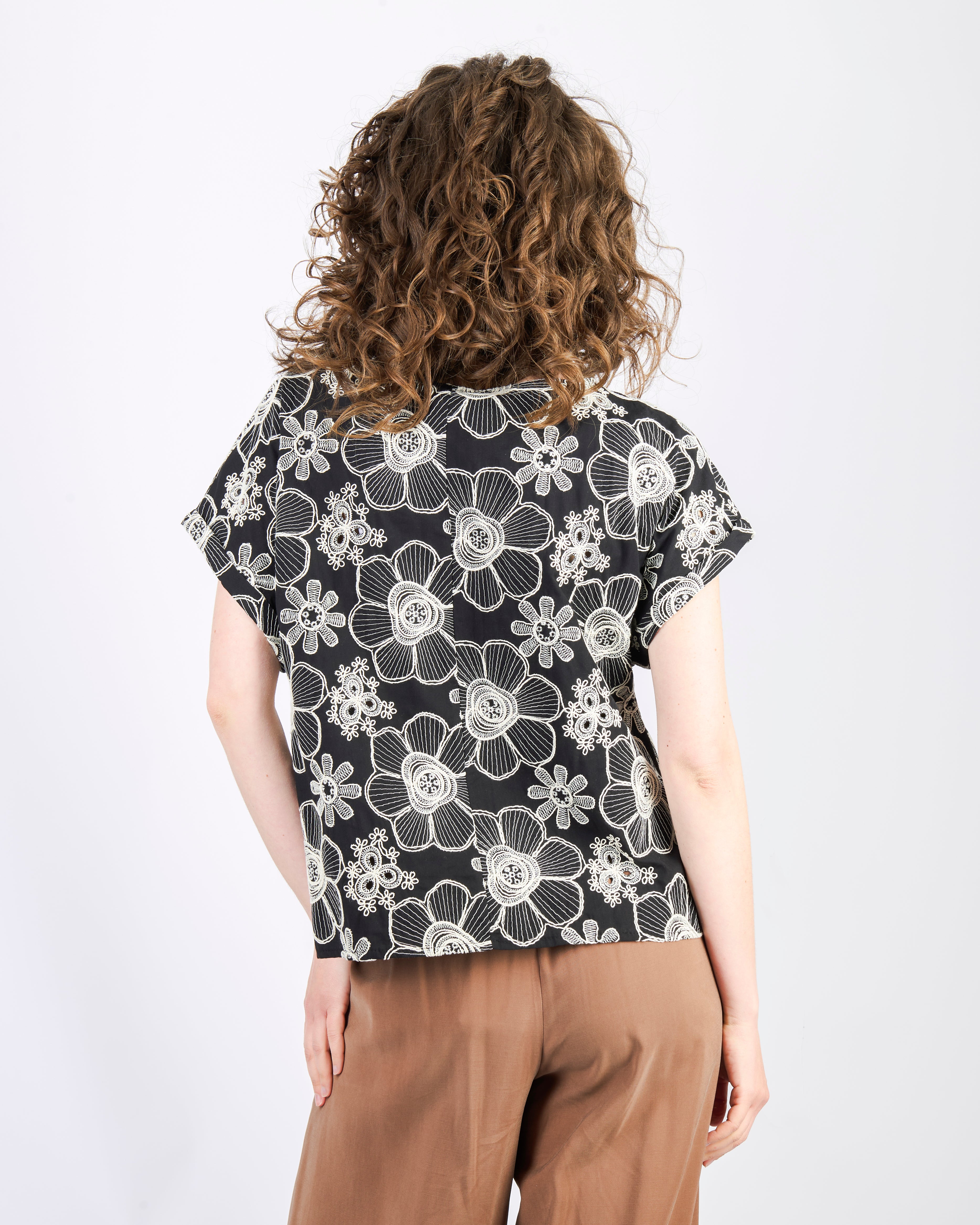 Camicia in cotone ricamo DS5067